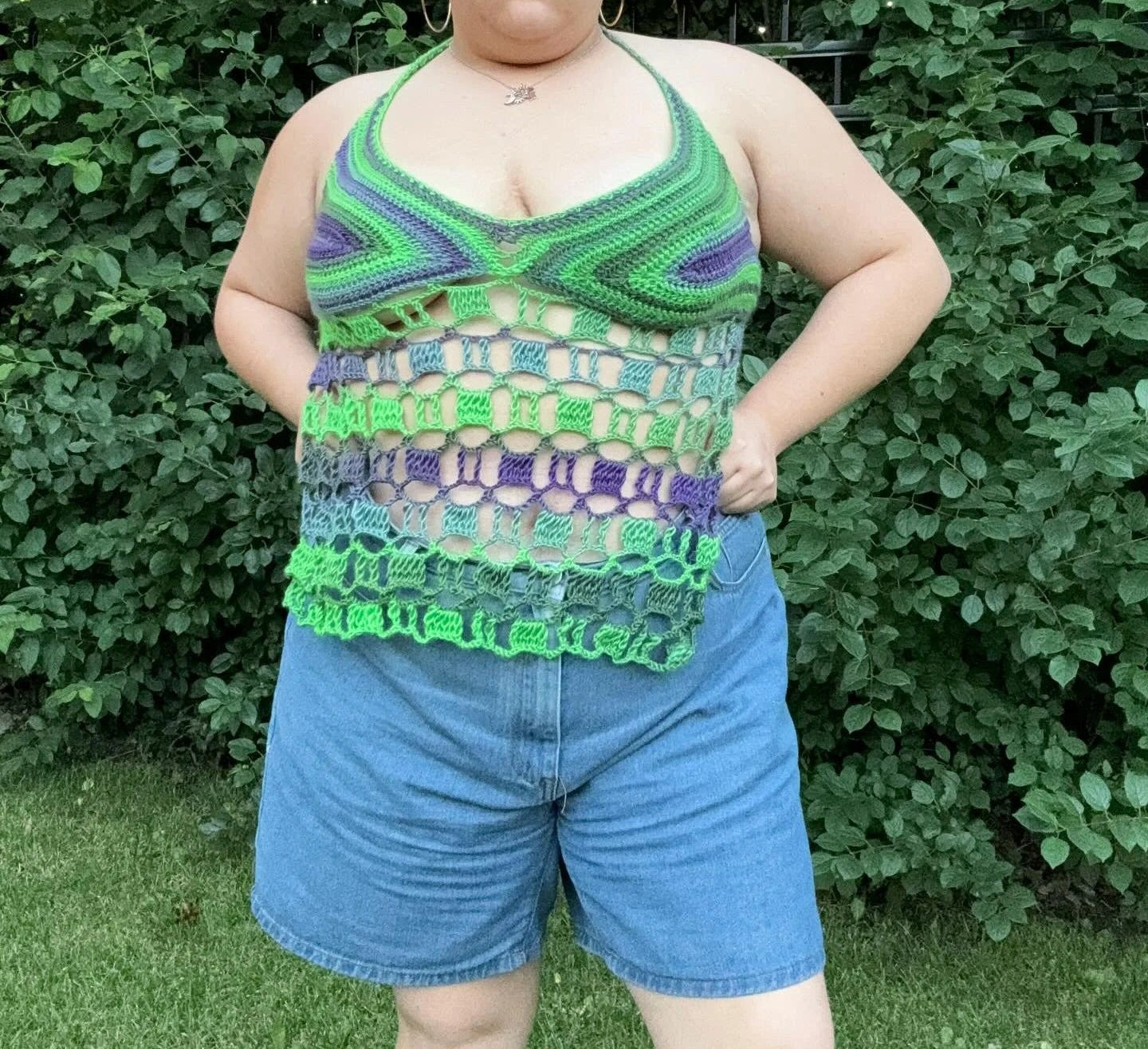 Geometric Open Back Summer Top Crochet Pattern