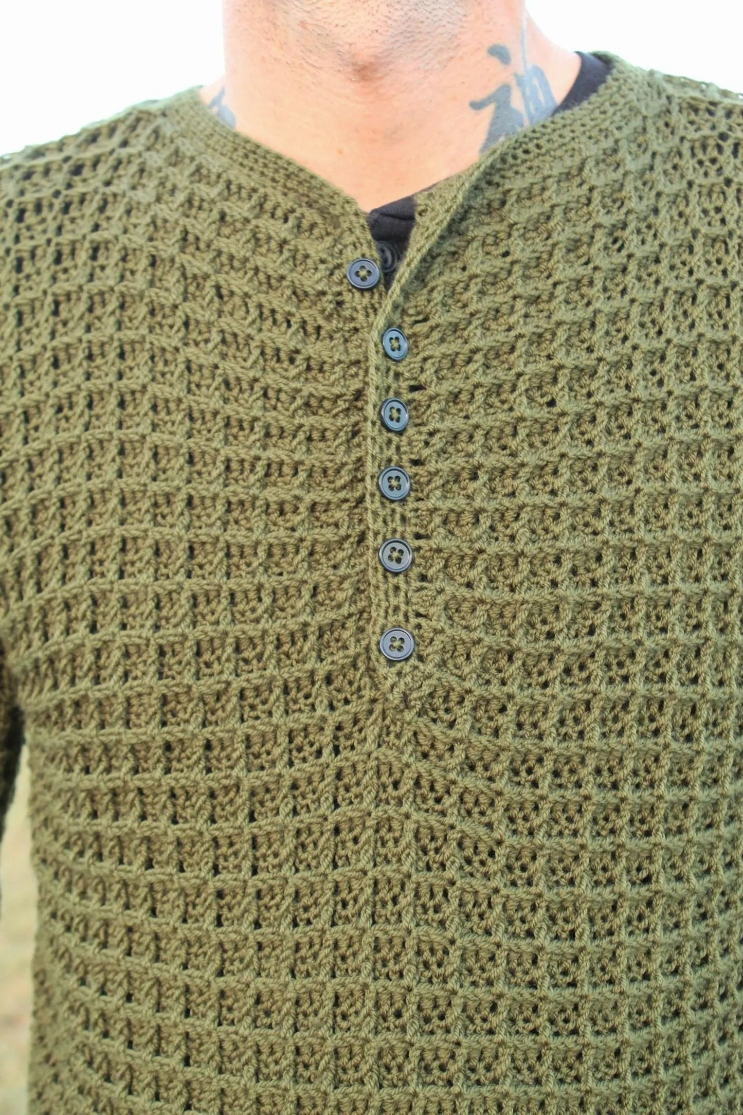 Classic Button Placket Knitwear Crochet Pattern