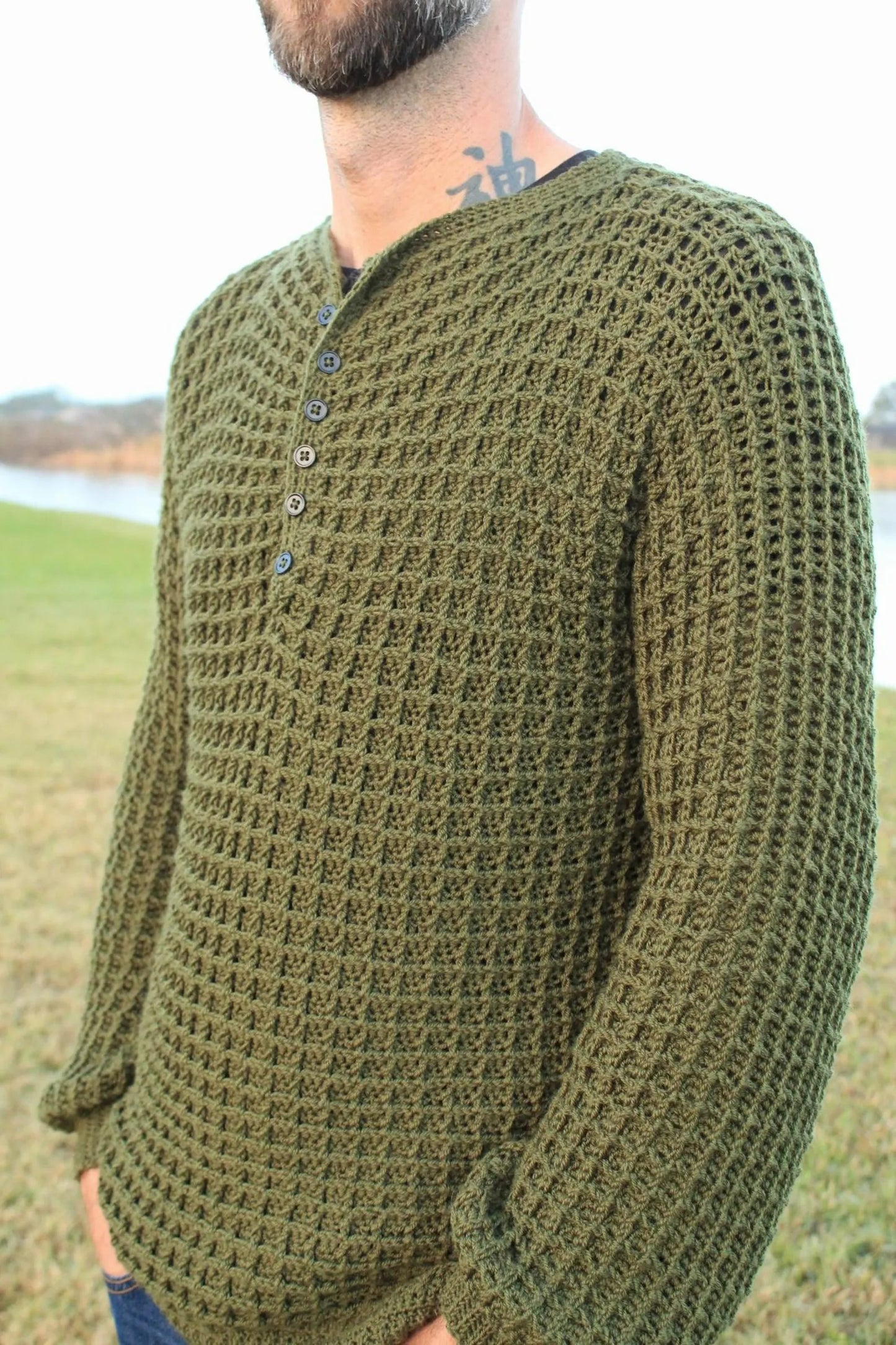 Classic Button Placket Knitwear Crochet Pattern