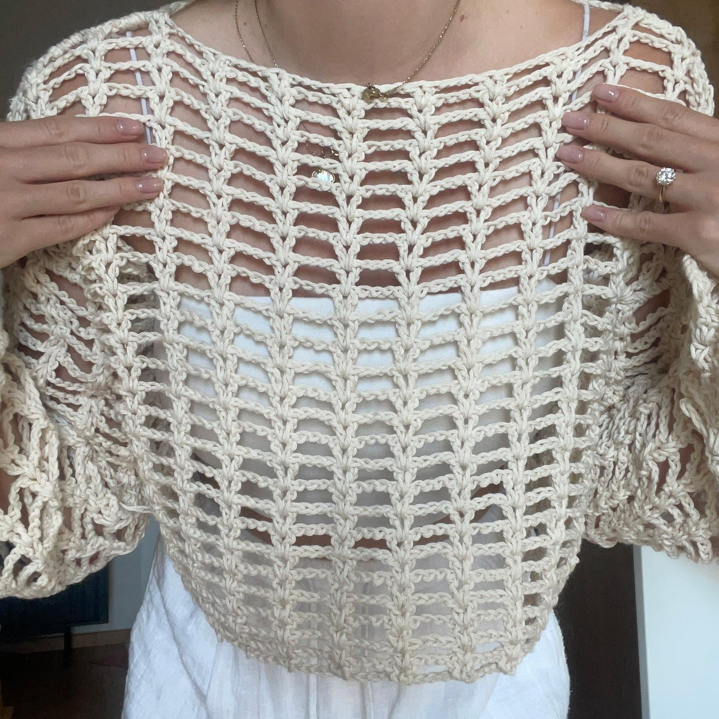 Airy Open Stitch Casual Blouse Crochet Pattern