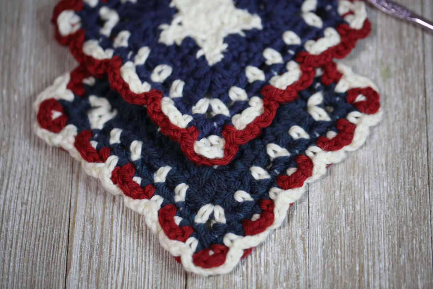 Festive 4th of July Coaster Crochet Pattern