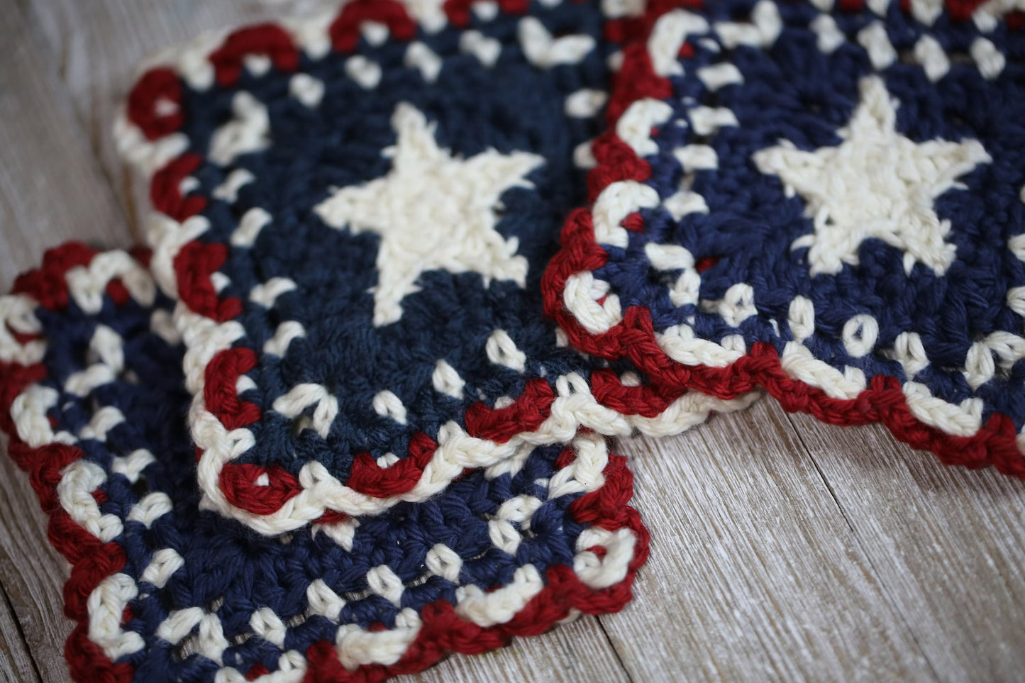 Festive 4th of July Coaster Crochet Pattern