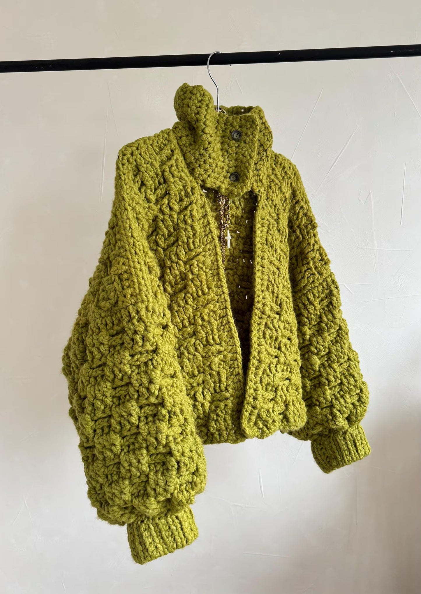 Warm Funnel-Collar Layering Cardigan Crochet Pattern