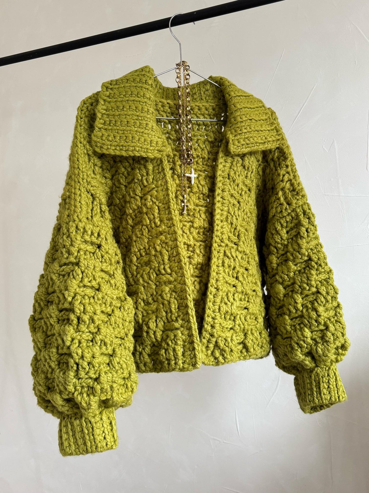 Warm Funnel-Collar Layering Cardigan Crochet Pattern