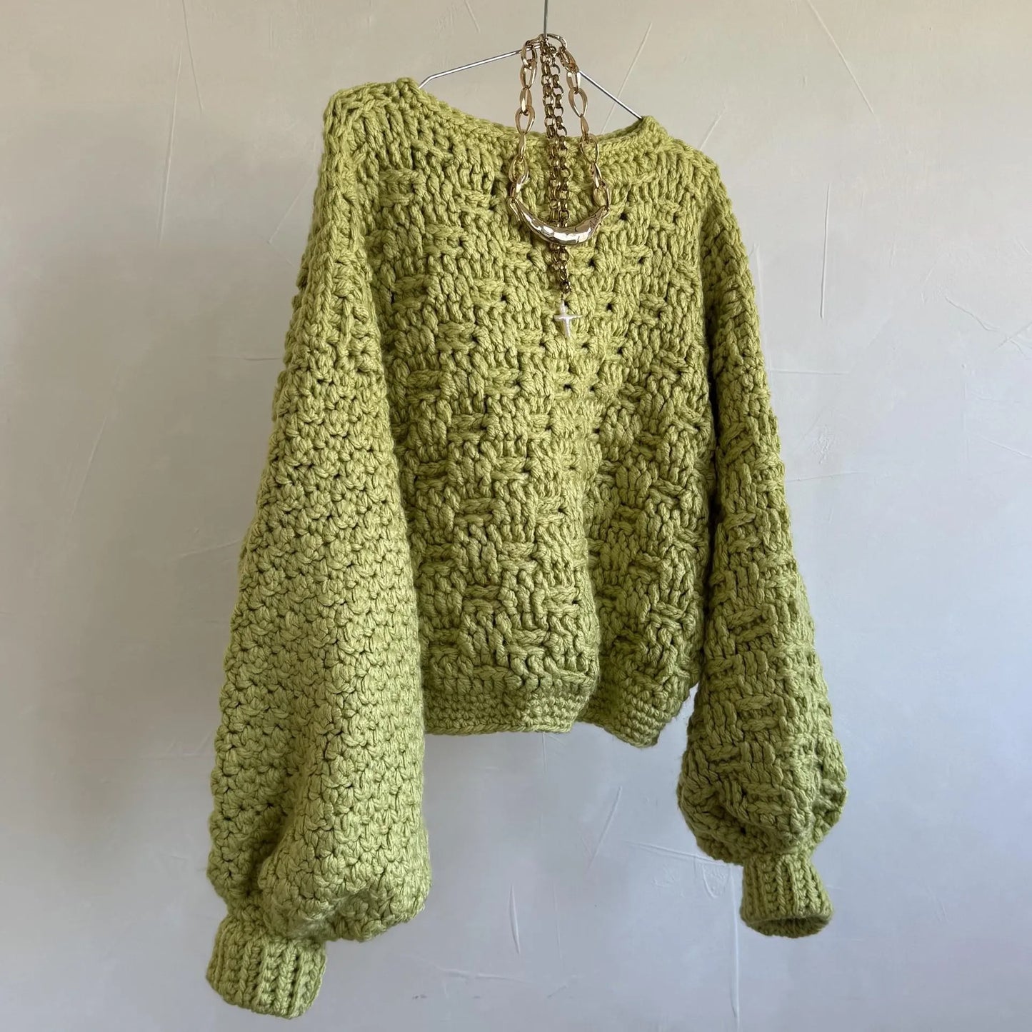 Textured Balloon-Sleeve Jumper Crochet Pattern