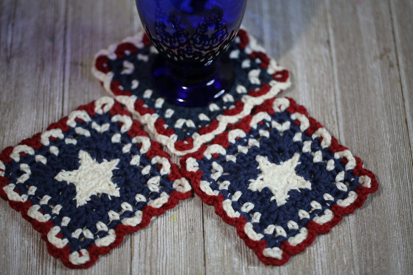 Festive 4th of July Coaster Crochet Pattern