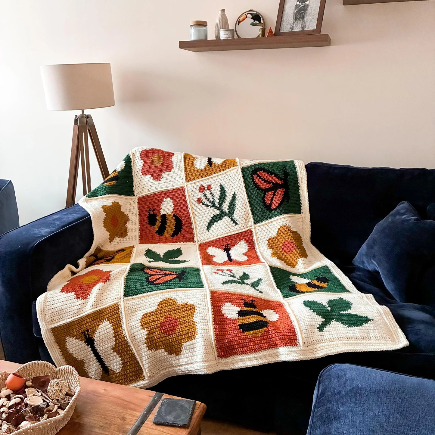 Playful Grid of Garden Crochet Pattern