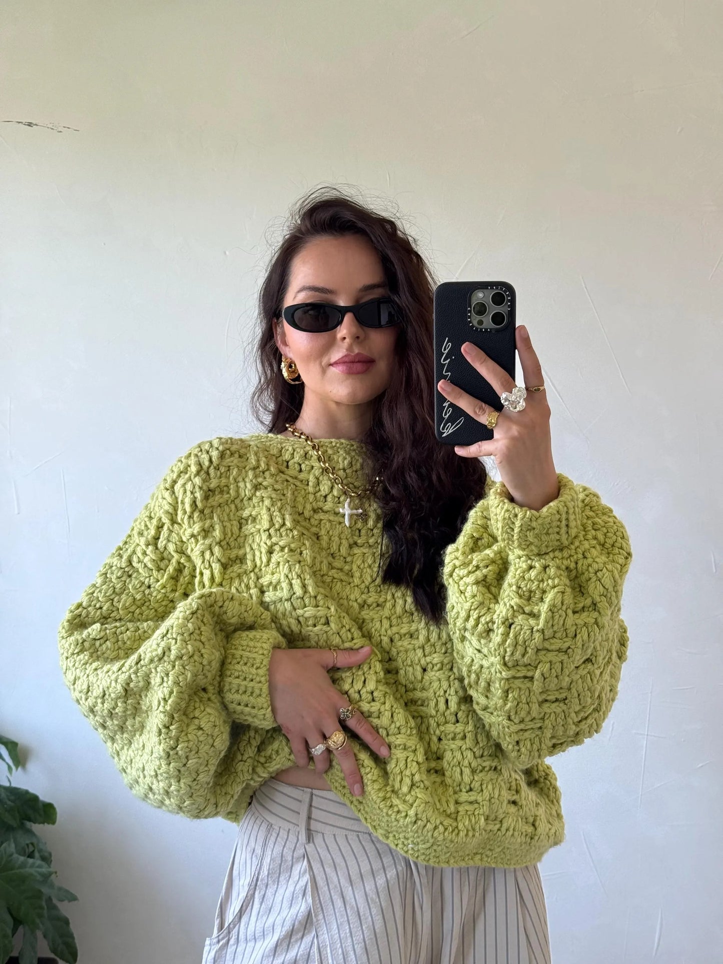 Textured Balloon-Sleeve Jumper Crochet Pattern