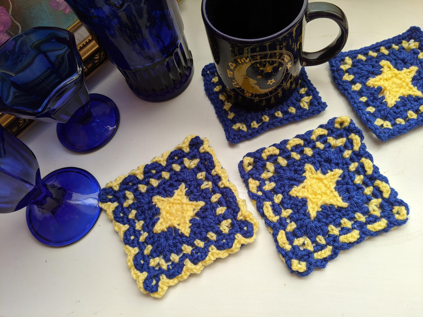 Festive 4th of July Coaster Crochet Pattern
