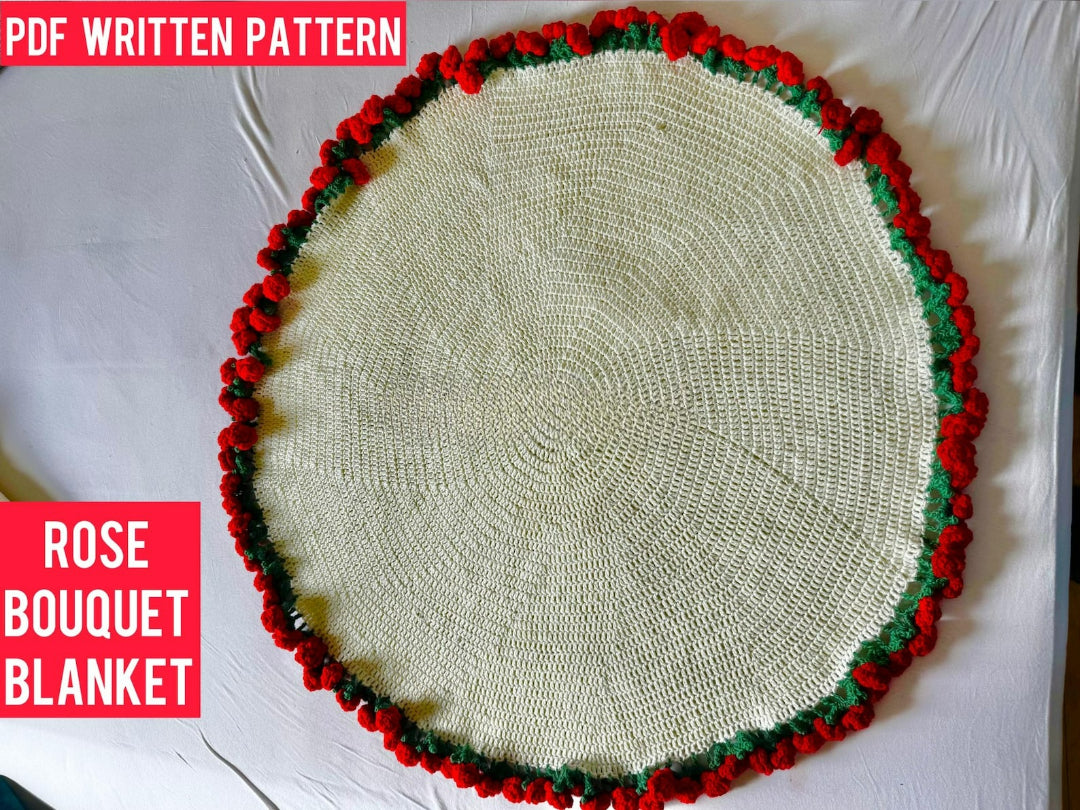 Trendy Garden Rosebud Decor Blanket Crochet Pattern