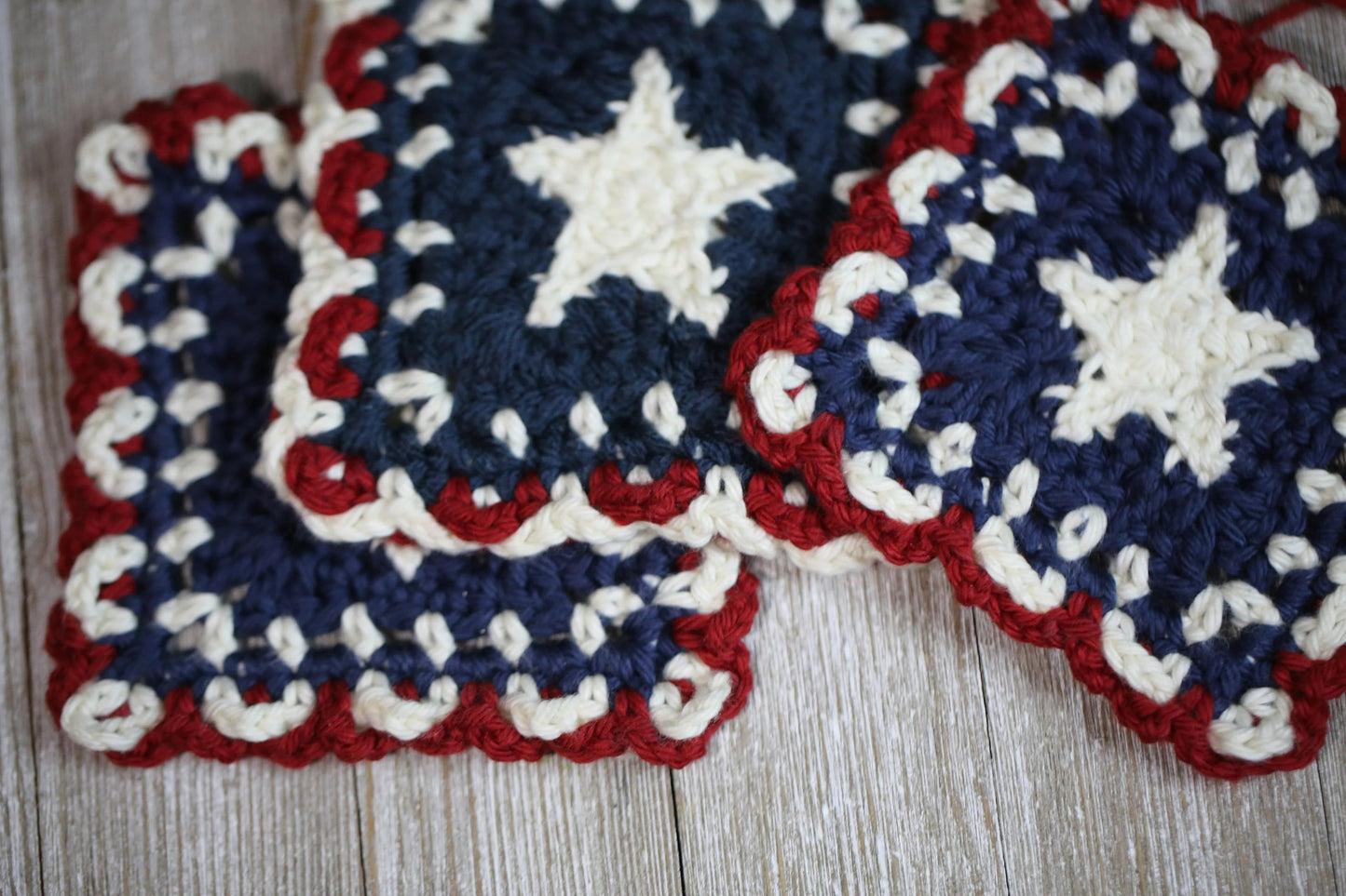 Festive 4th of July Coaster Crochet Pattern