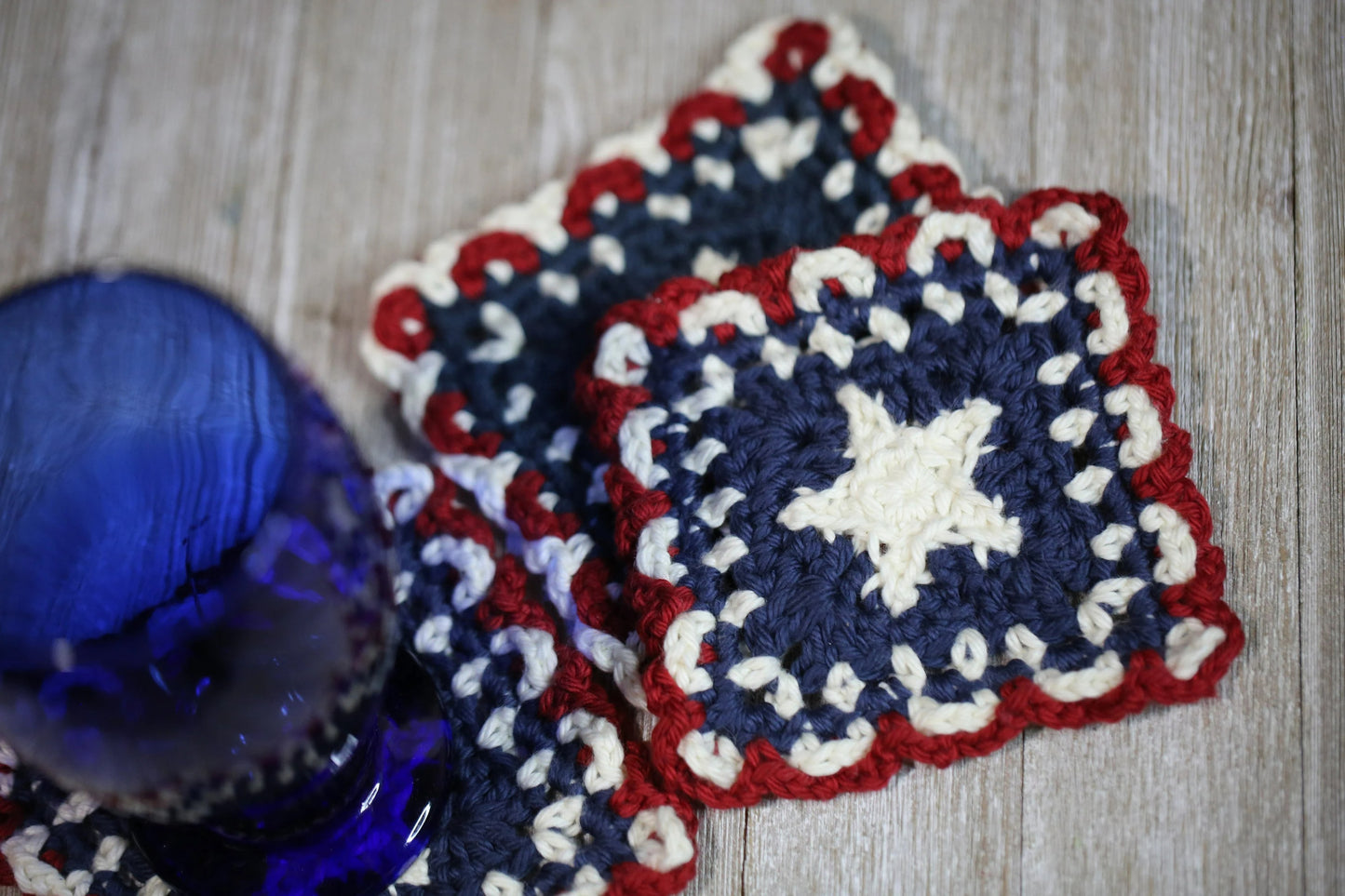 Festive 4th of July Coaster Crochet Pattern