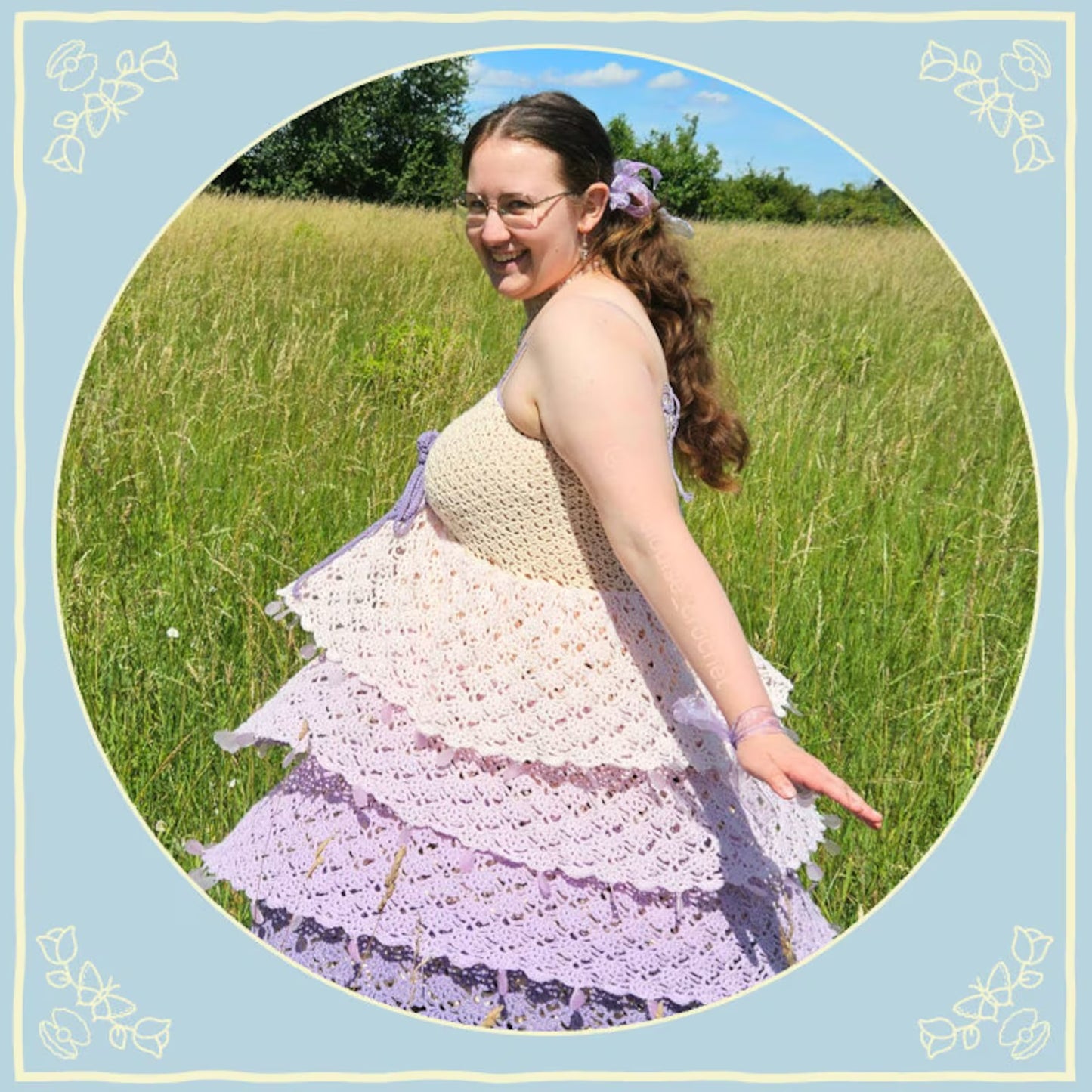Flowy Flowerlike Dress Crochet Pattern