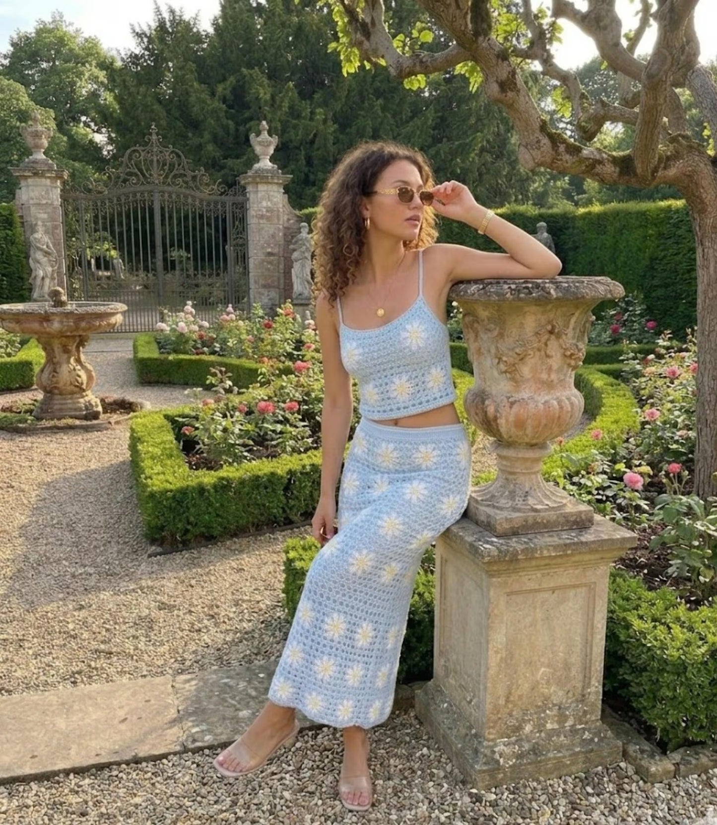 Bloom Motif Two-Piece Ensemble Crochet Pattern