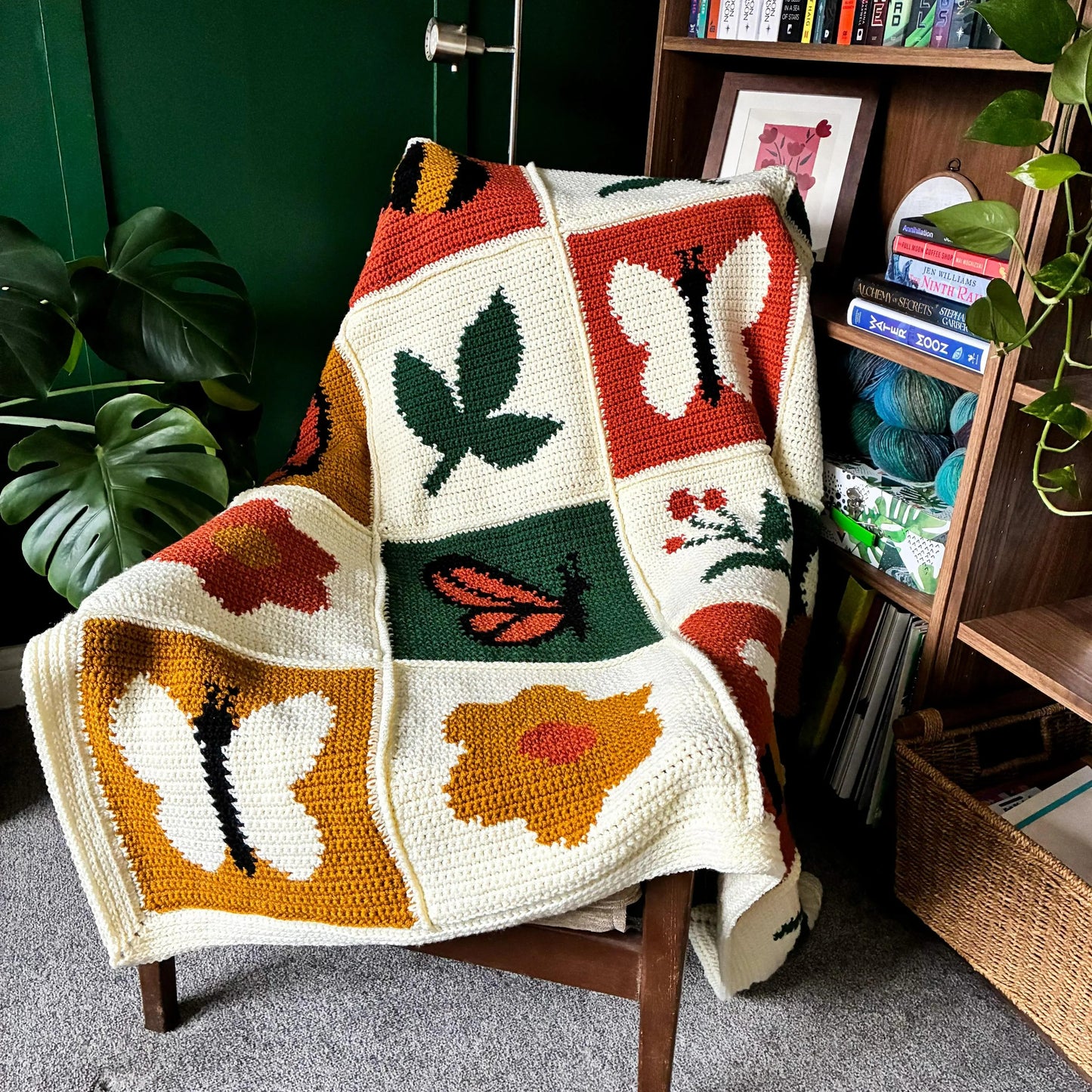 Playful Grid of Garden Crochet Pattern