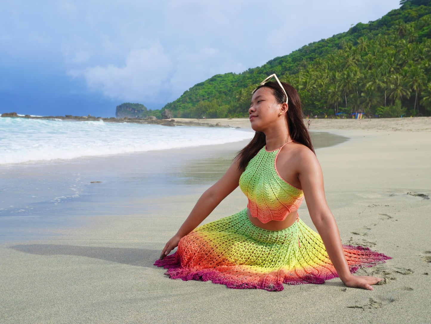 Rainbow Openwork Resort Skirt Crochet Pattern
