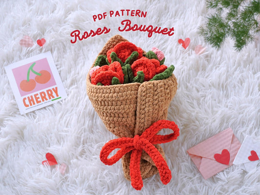 Classic Floral Stem Bundle Intermediate Crochet Pattern