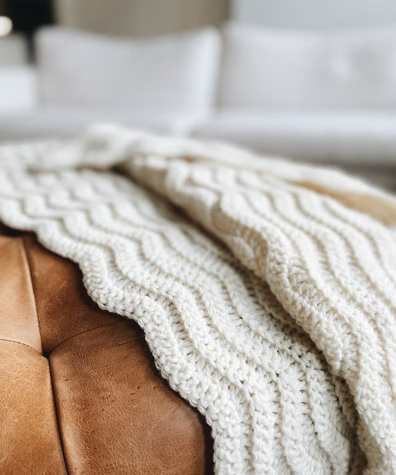 Soft Undulating Texture Throw Crochet Pattern