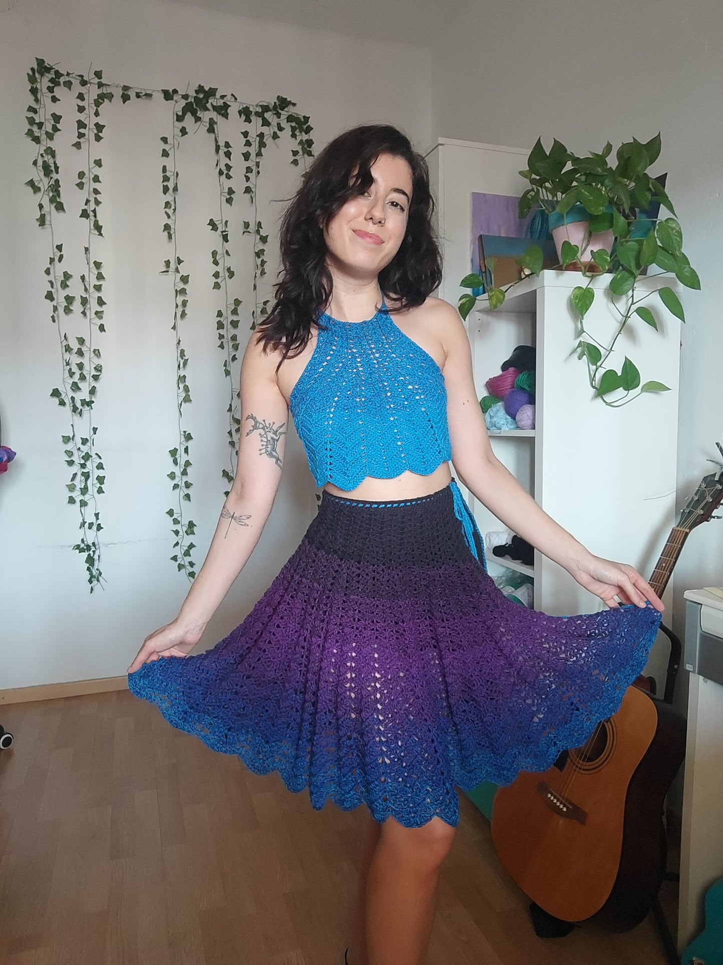 Rainbow Openwork Resort Skirt Crochet Pattern