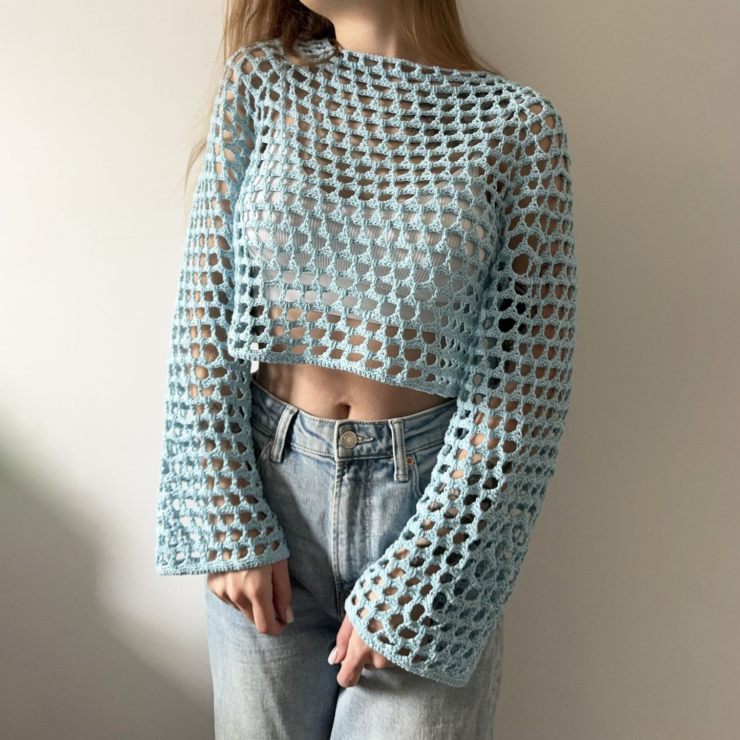 Trendy Net Sweater Crochet Pattern