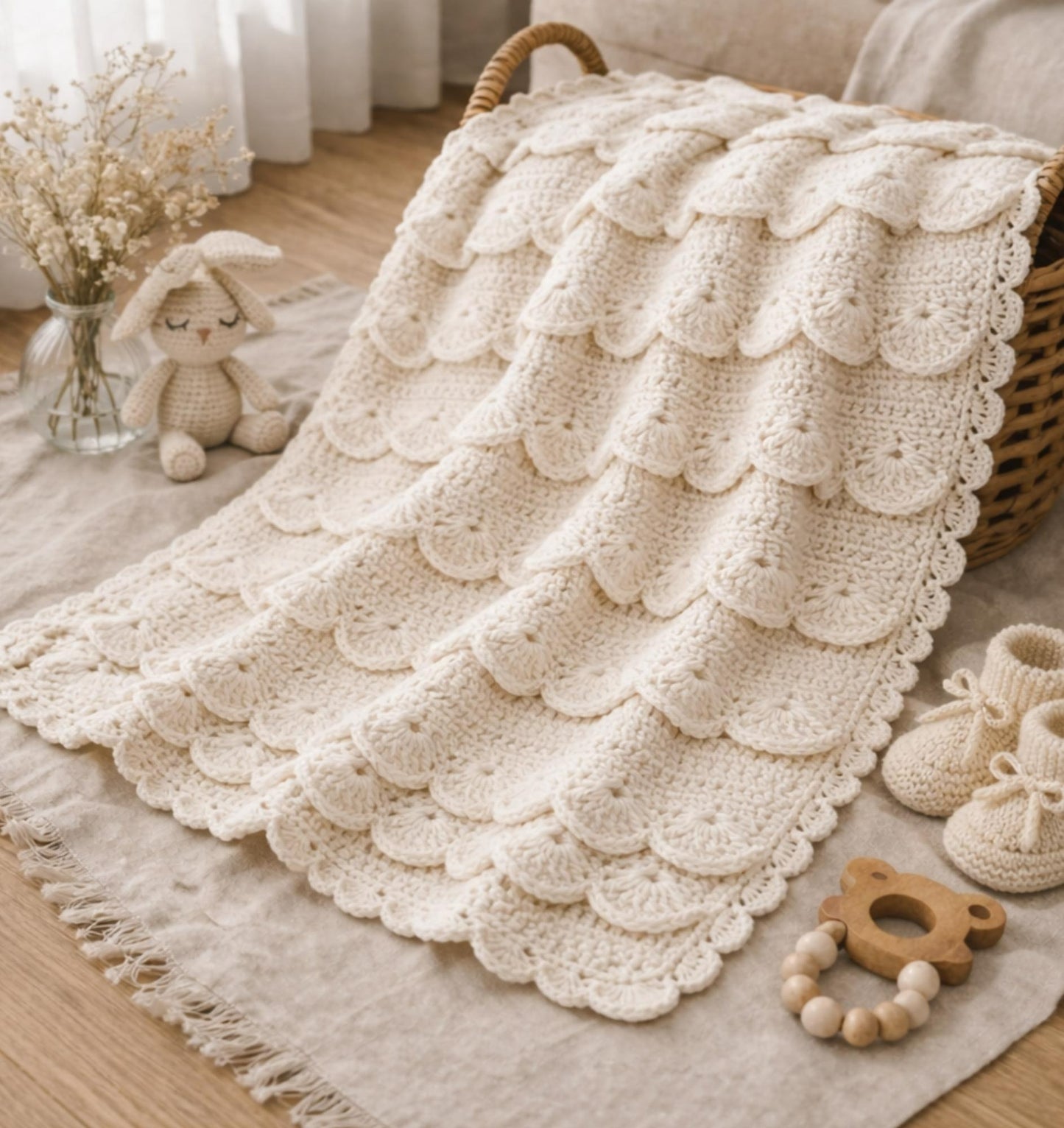 Scalelike Baby Blanket Crochet Pattern