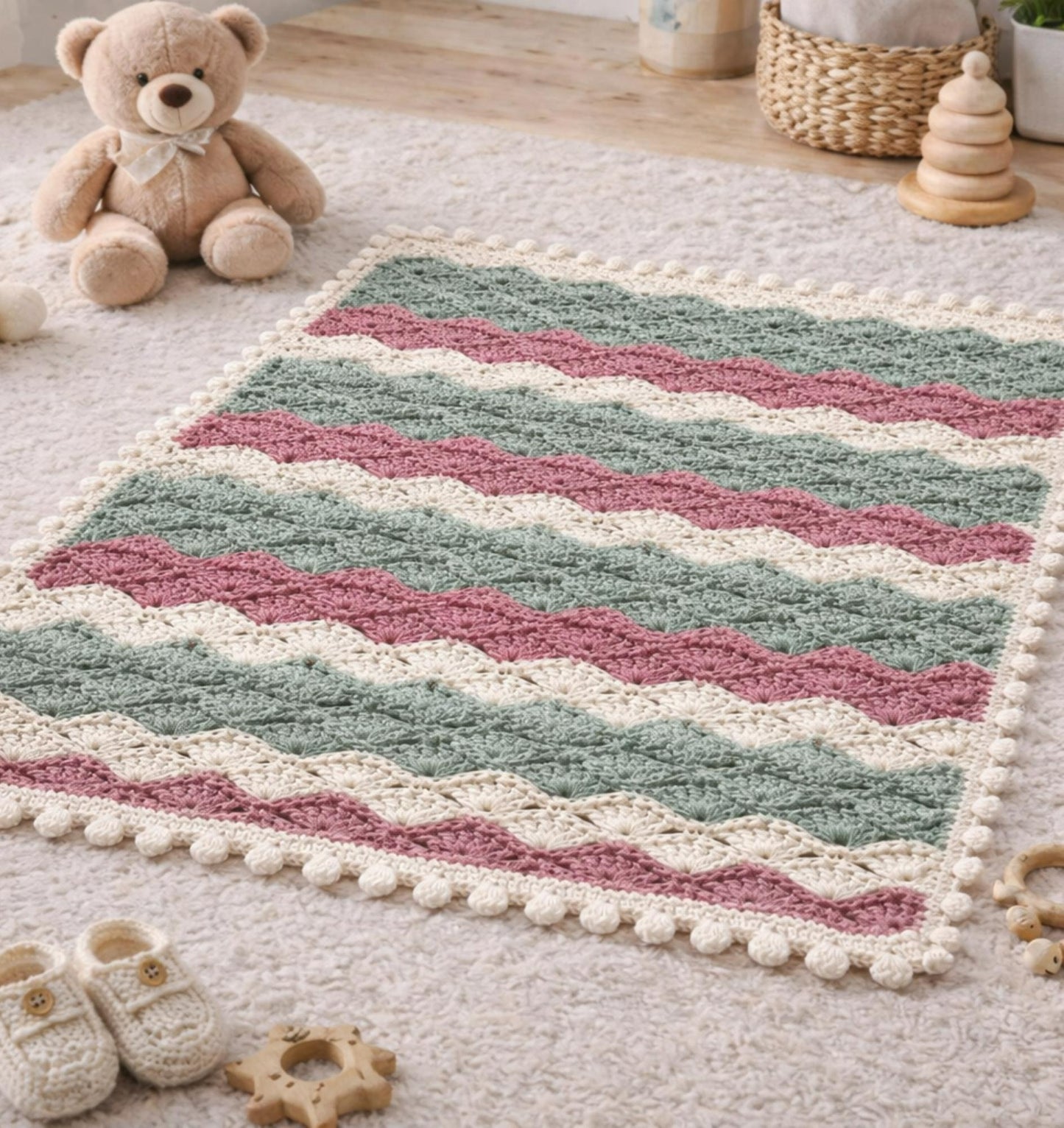 OmbreWave Baby Blanket Crochet Pattern