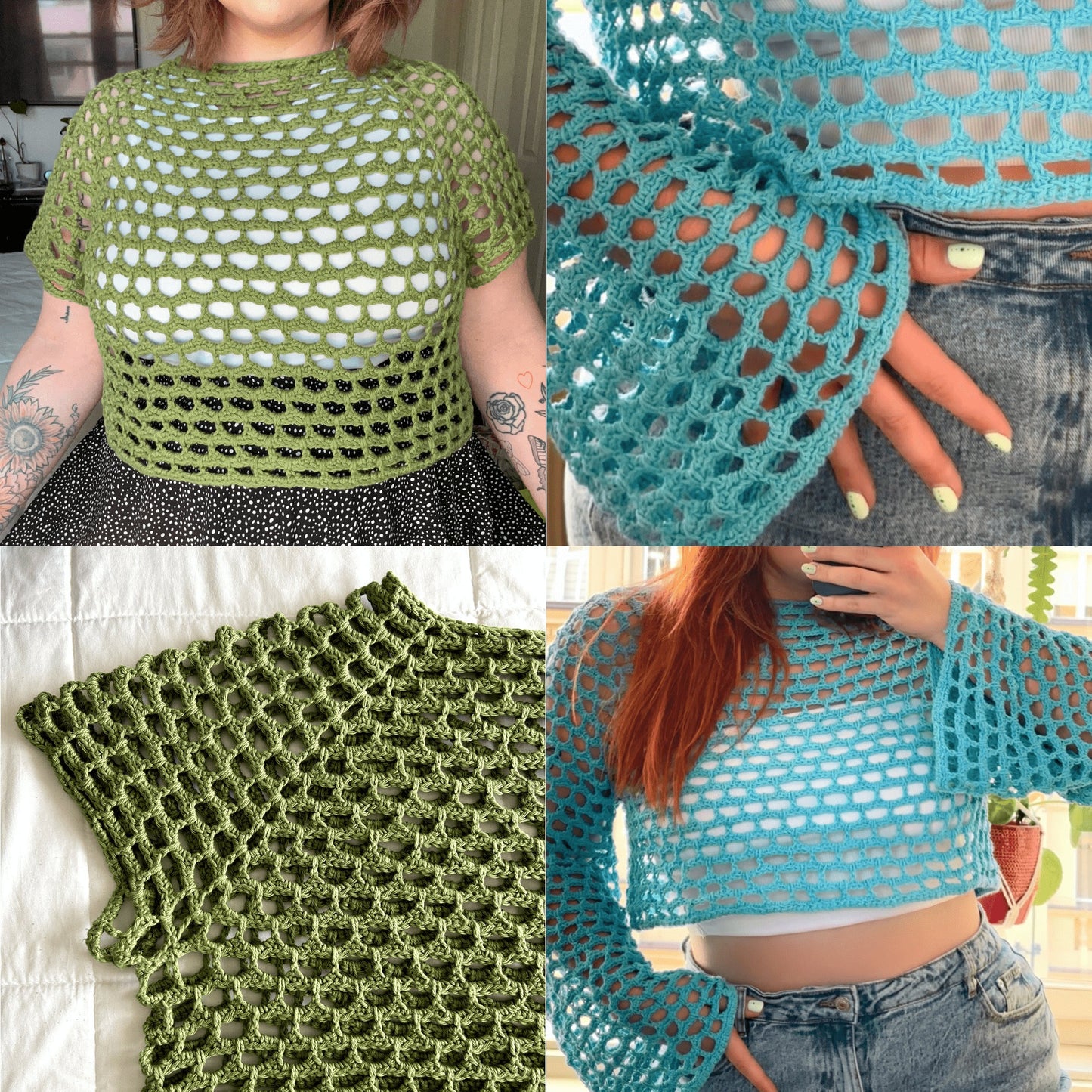 Trendy Net Sweater Crochet Pattern