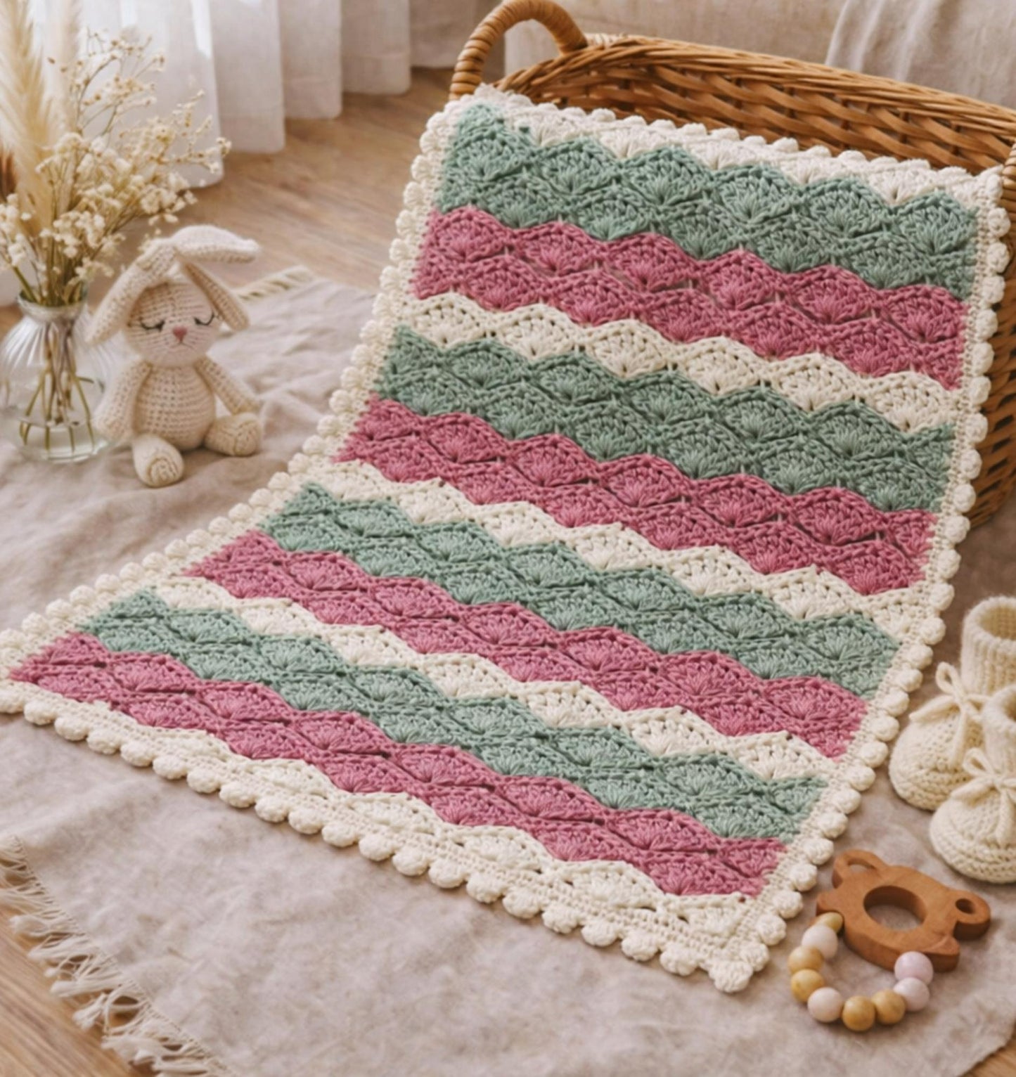 OmbreWave Baby Blanket Crochet Pattern