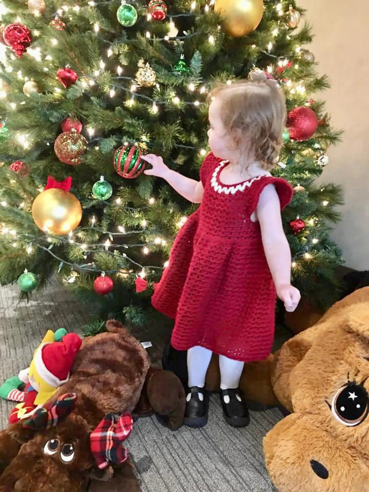 Festive Holiday Girl's Dress Crochet Pattern