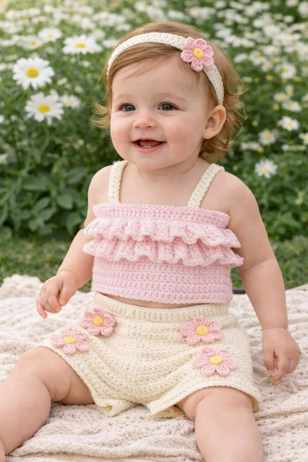 Little Girl Floral Terno Outfit Crochet Pattern