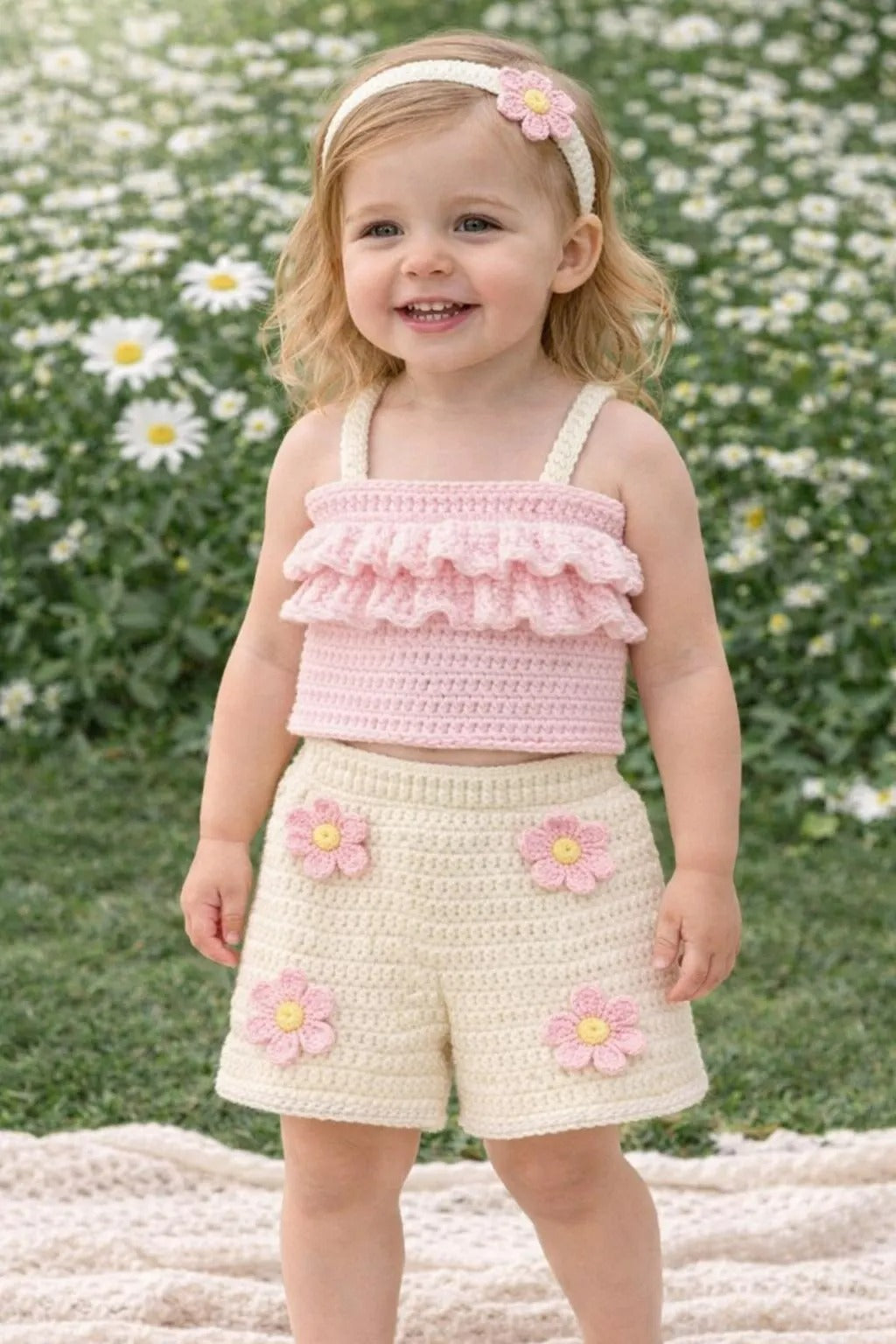 Little Girl Floral Terno Outfit Crochet Pattern