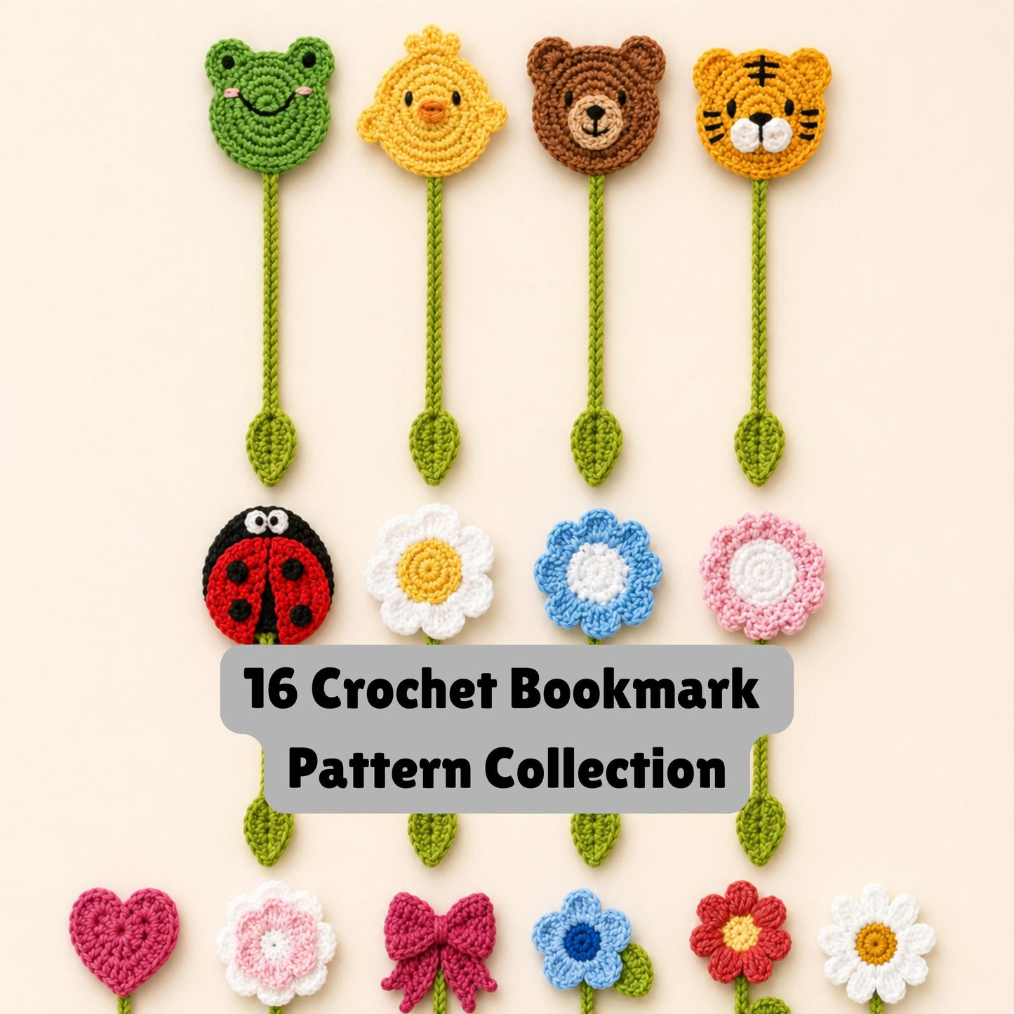 Nature Friends Reading Marker Crochet Pattern