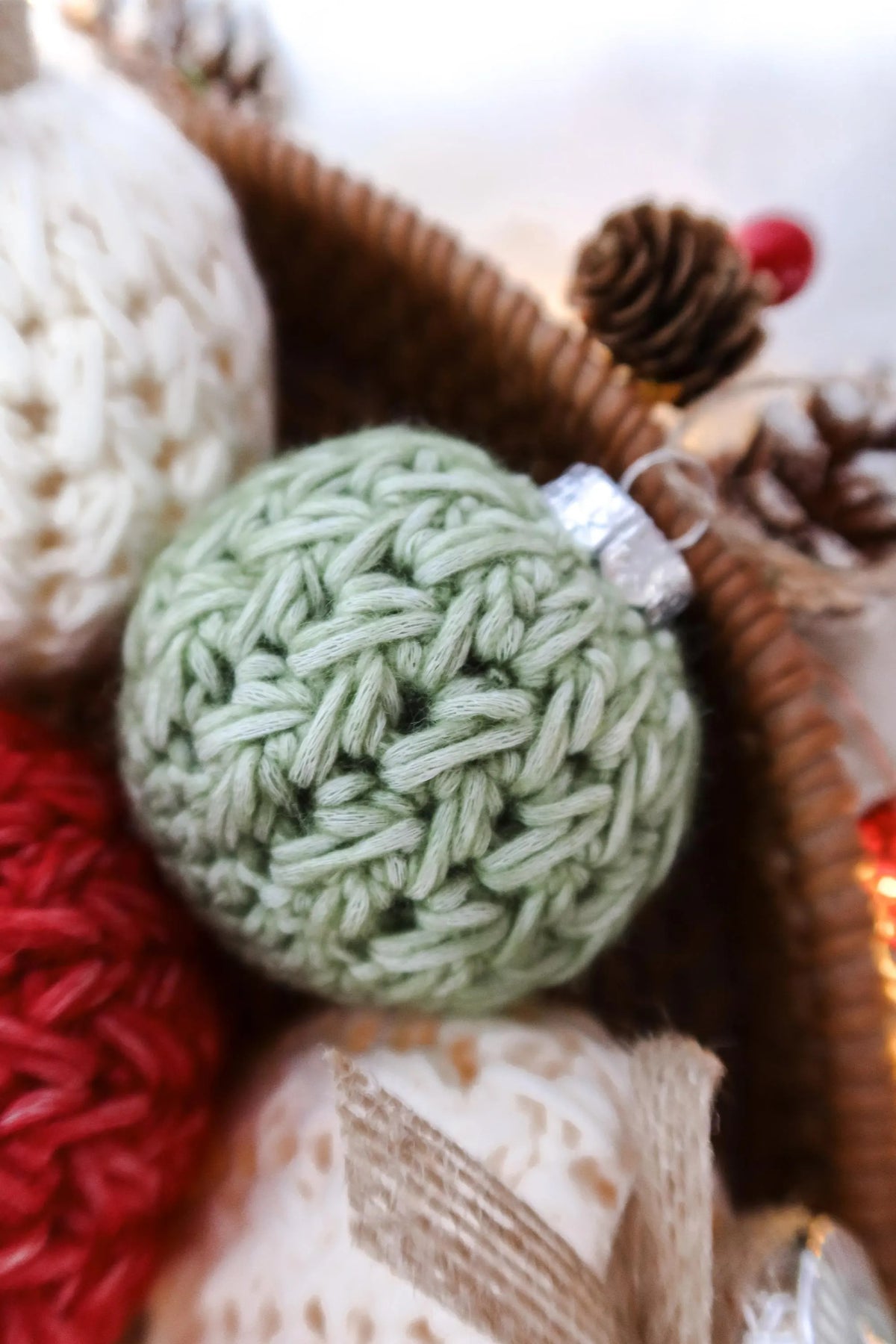 Textured Festive Bauble Crochet Pattern