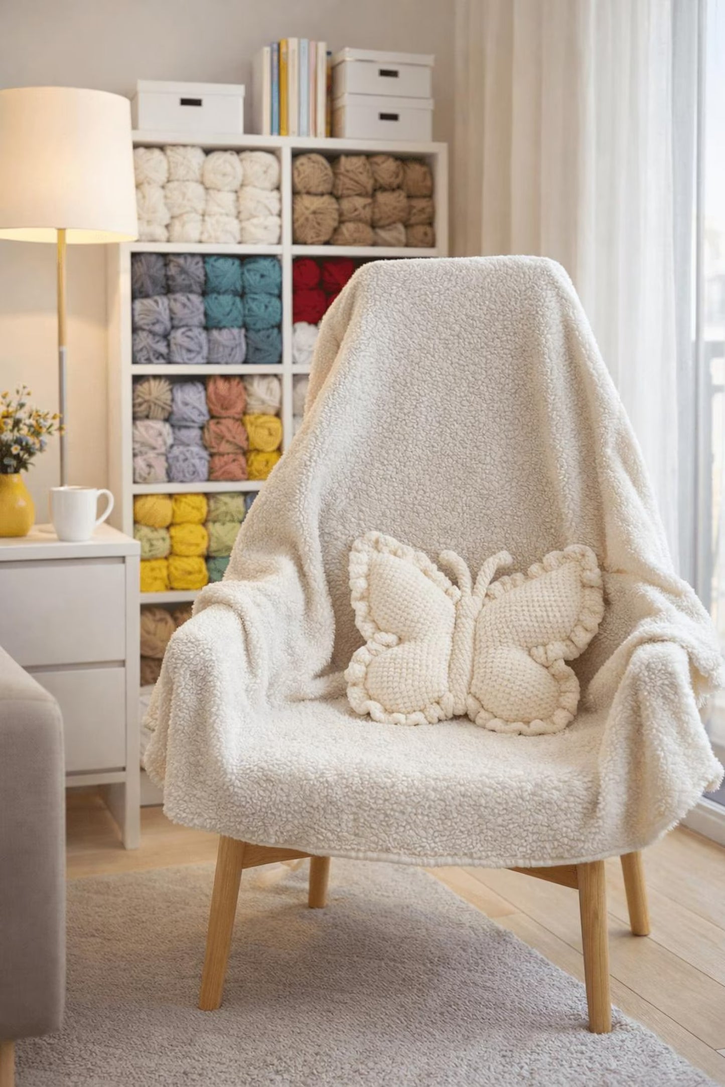 Flutter Wing Accent Cushion Crochet Pattern