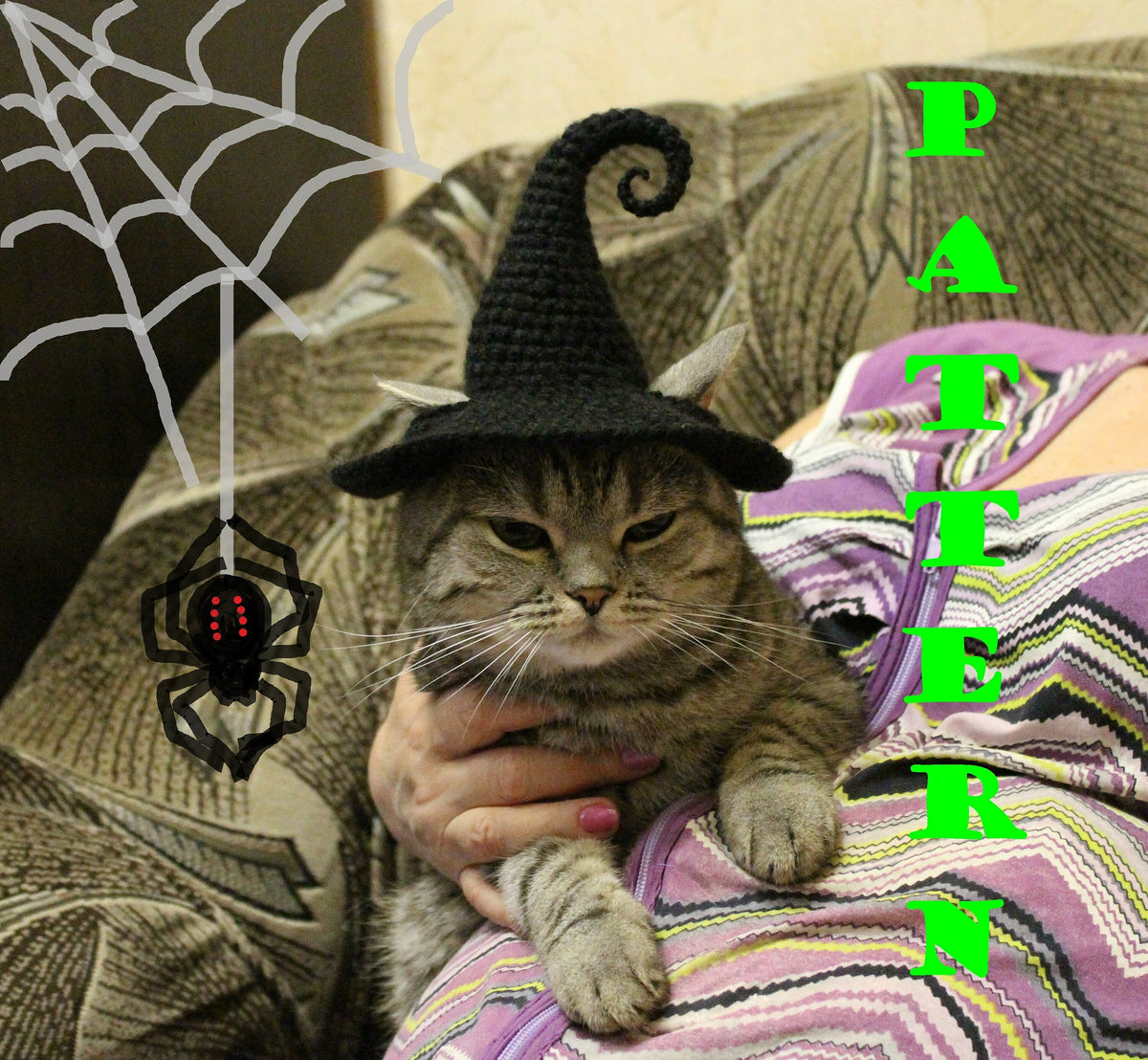 Spellcaster Cat Witch Hat Crochet Pattern