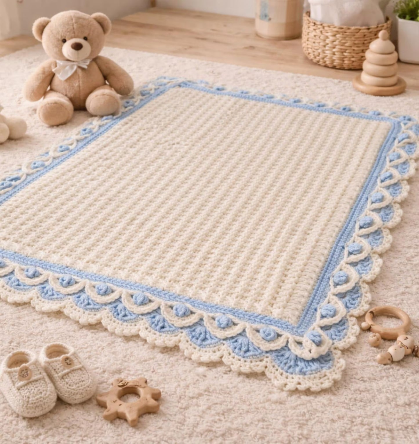 Classic Bordered Blanket Crochet Pattern