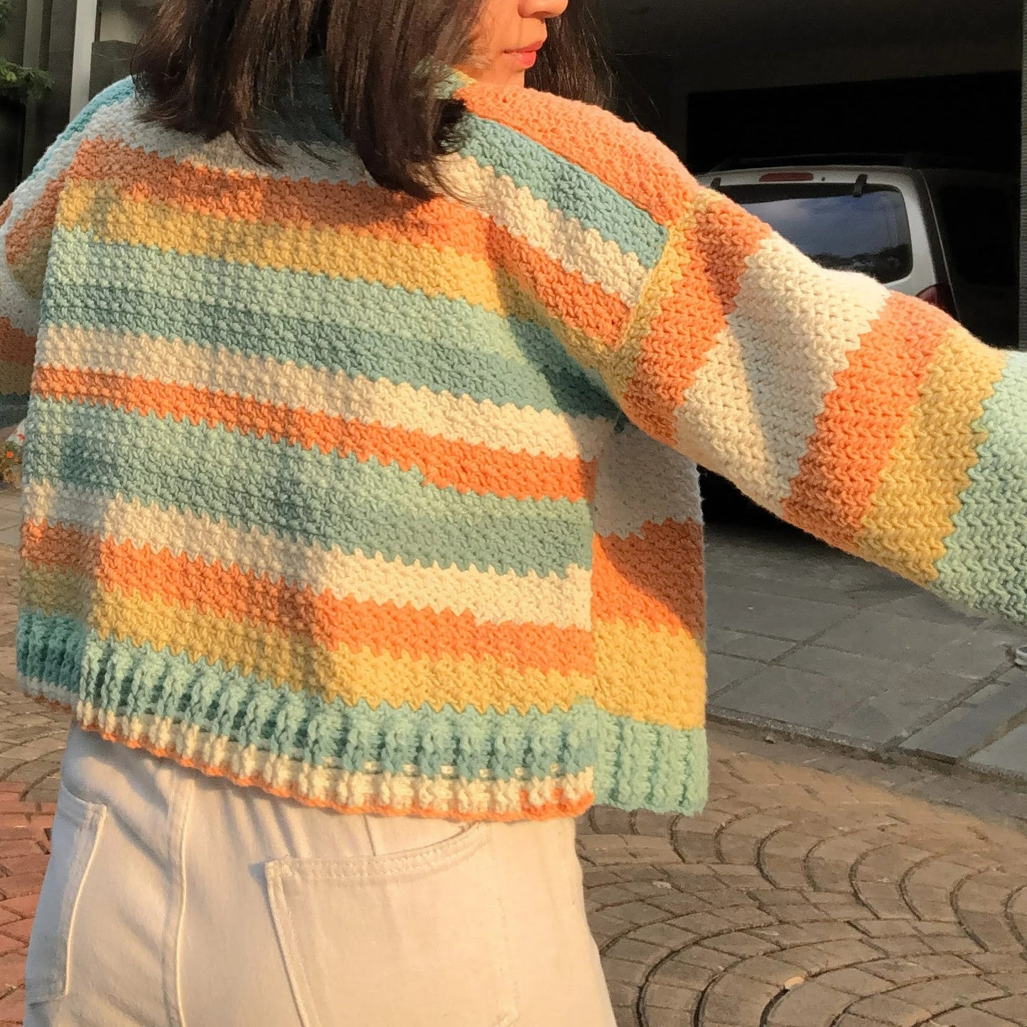 Bold Colorblock Longline Cardigan Crochet Pattern