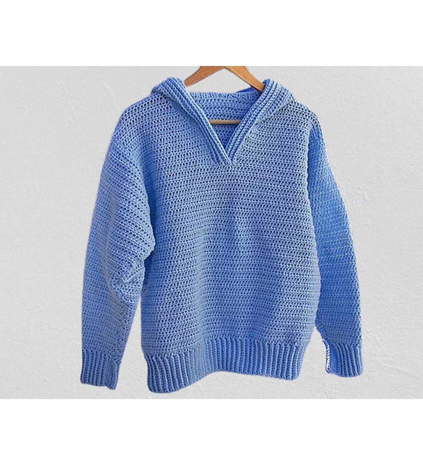 Relaxed Hooded Pullover Crochet Pattern