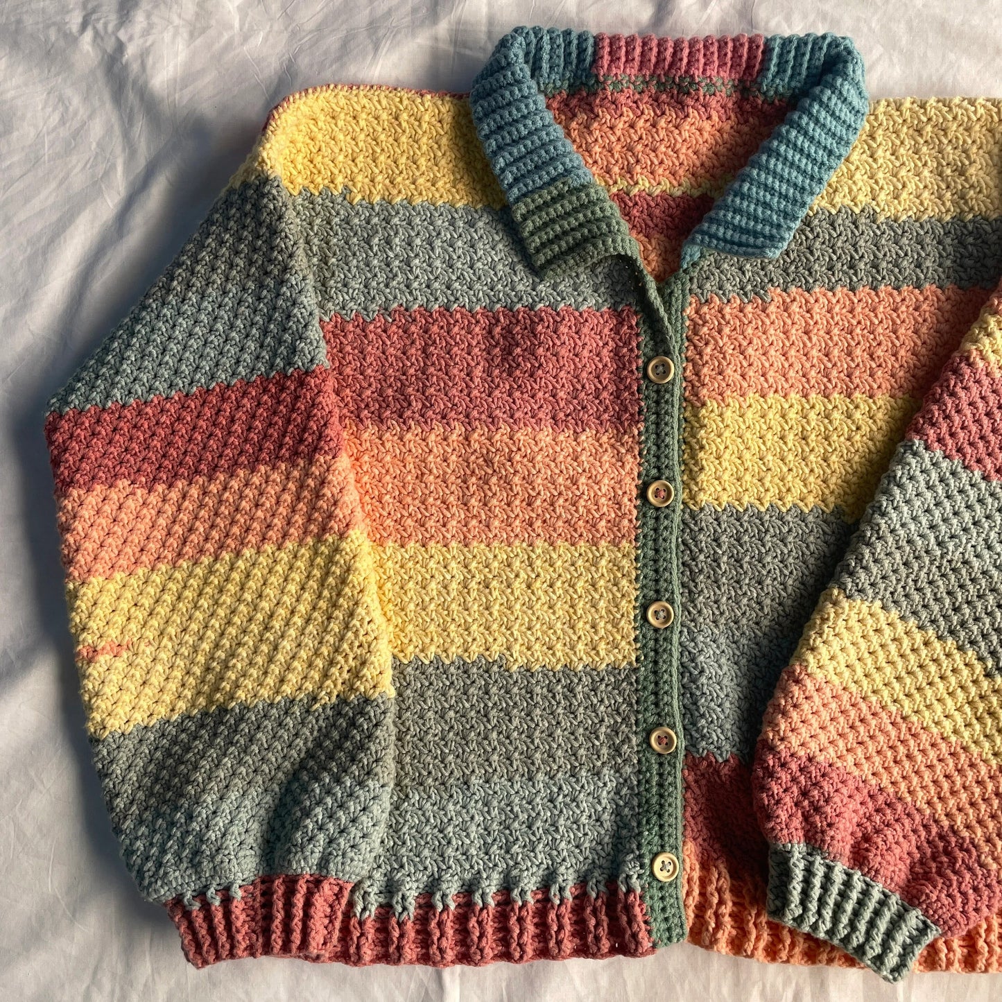 Bold Colorblock Longline Cardigan Crochet Pattern