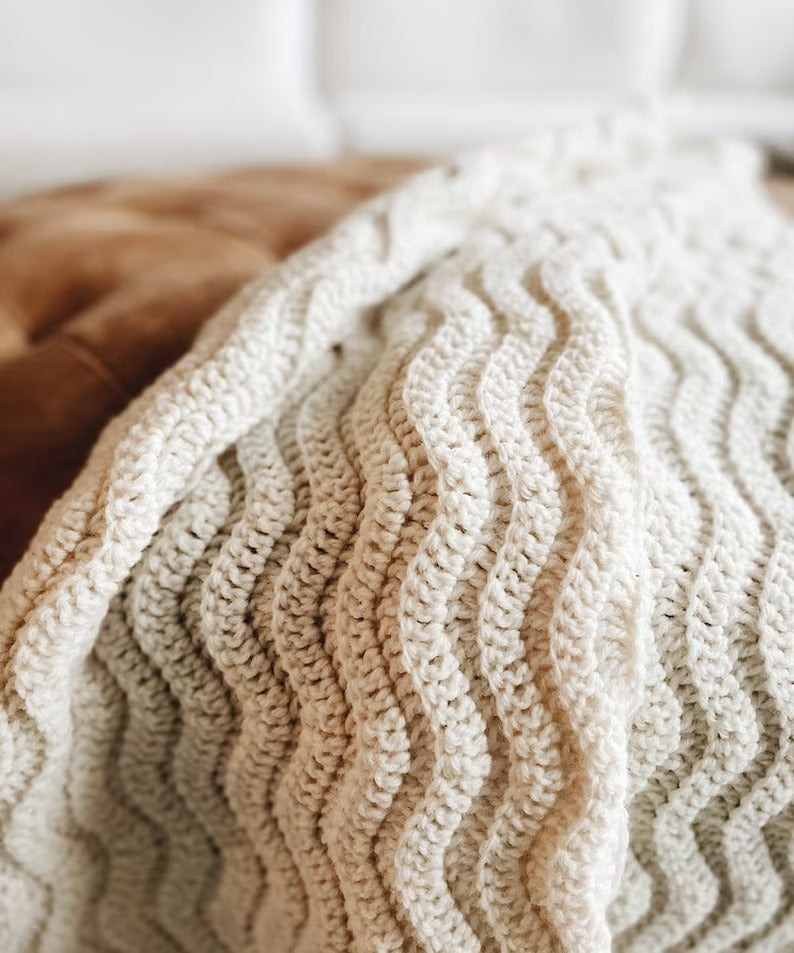 Soft Undulating Texture Throw Crochet Pattern