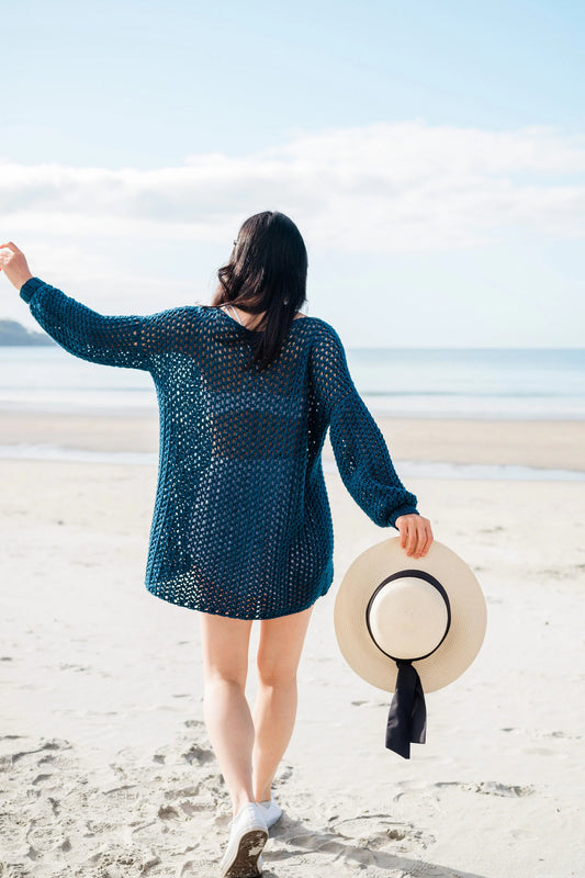Breezy Coastal Openwork Pullover Crochet Pattern