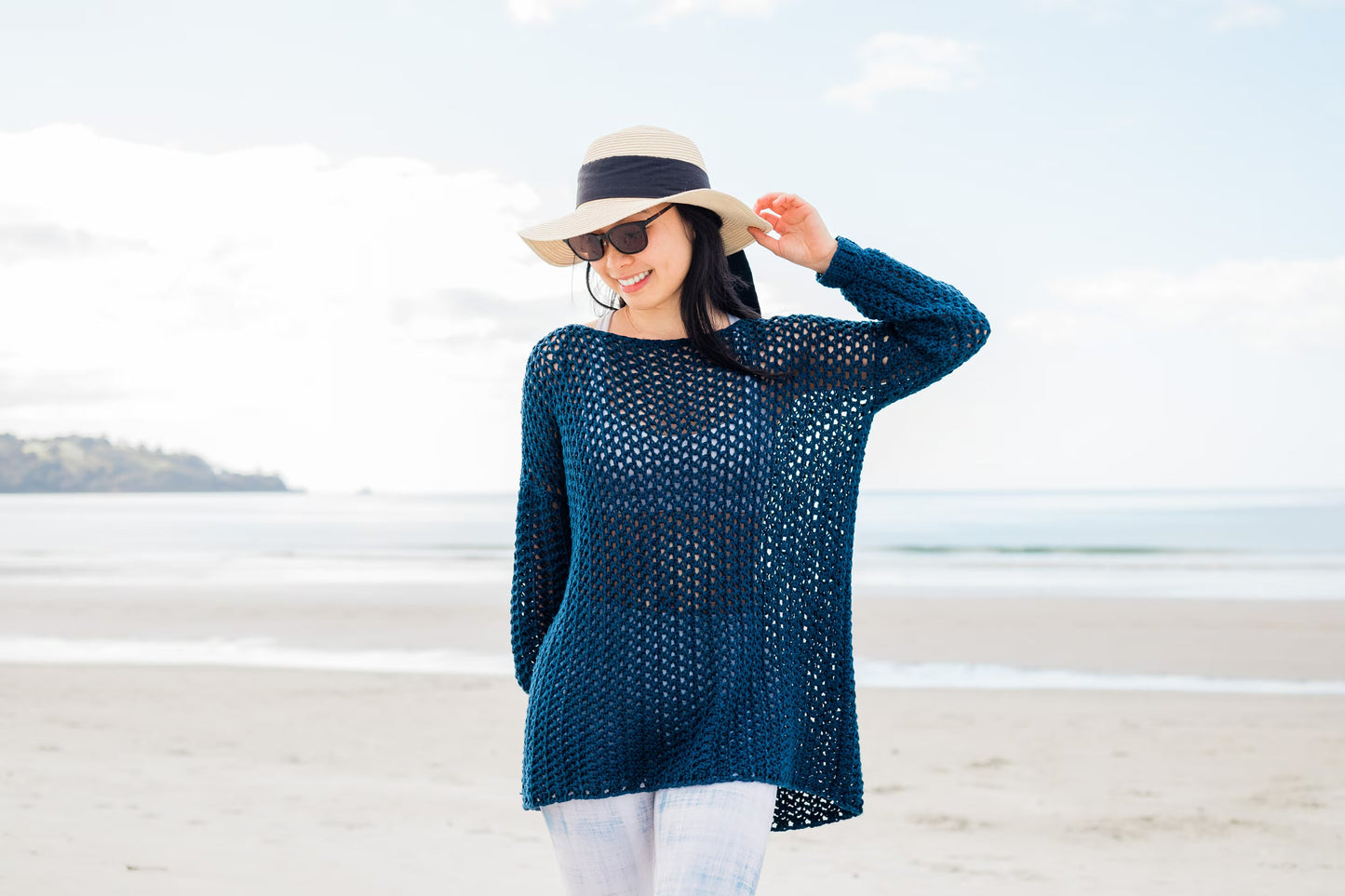 Breezy Coastal Openwork Pullover Crochet Pattern