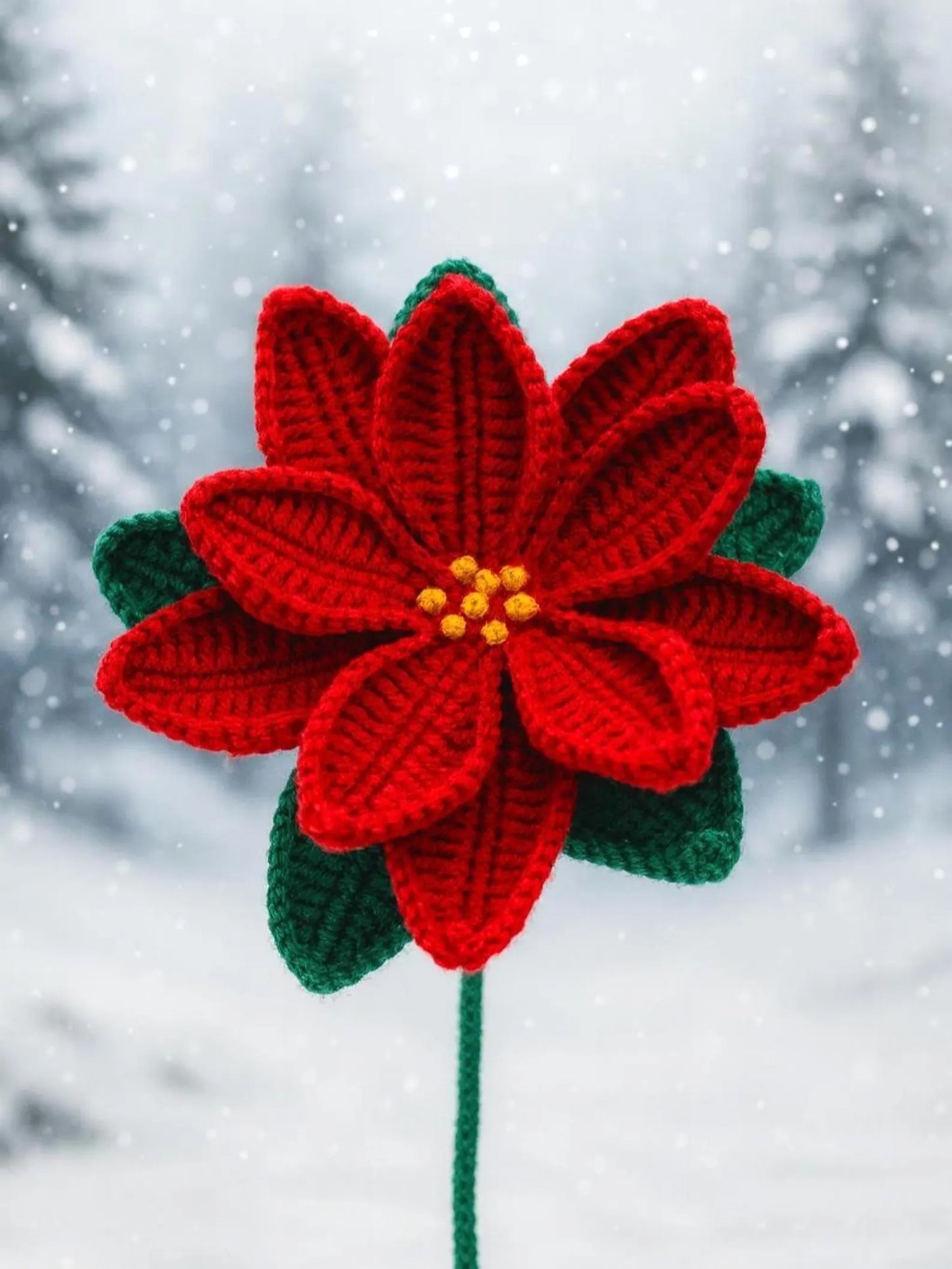 Christmas Poinsettia Flower Crochet Pattern