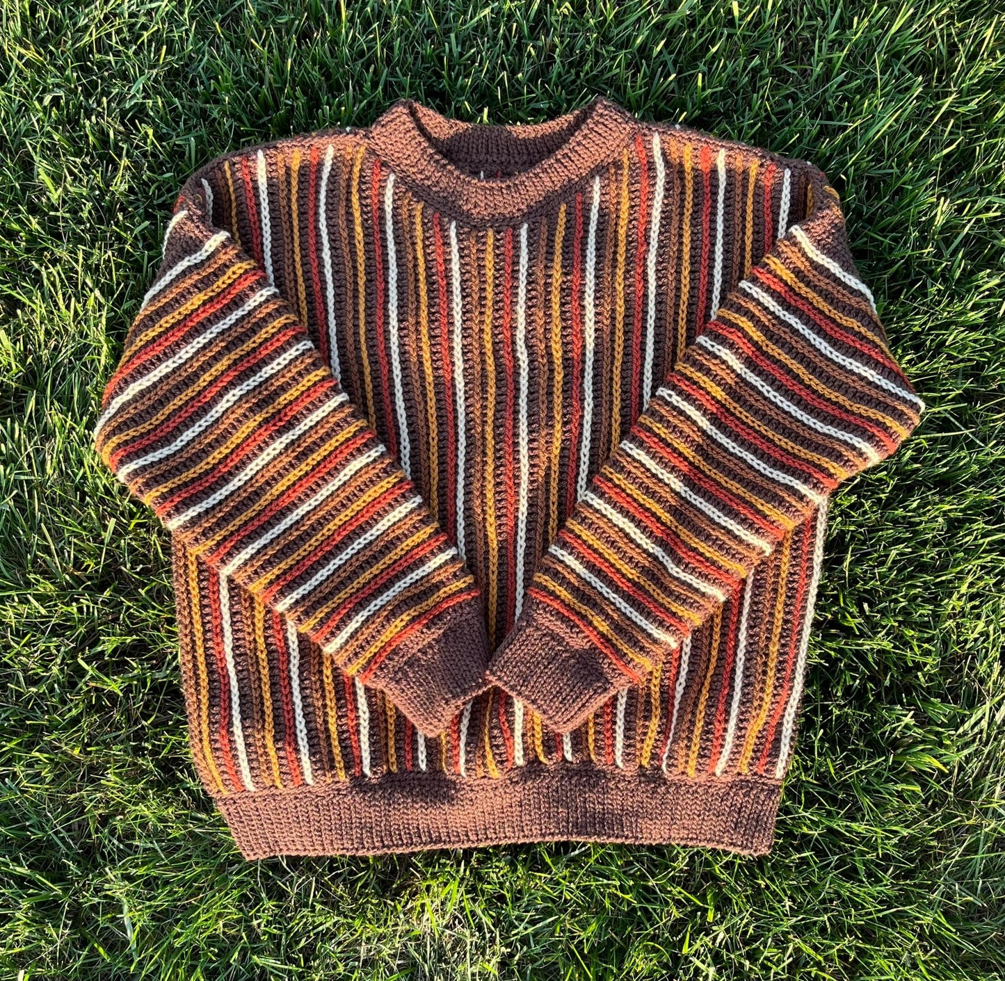 Cozy Heritage Colorblock Sweater Crochet Pattern