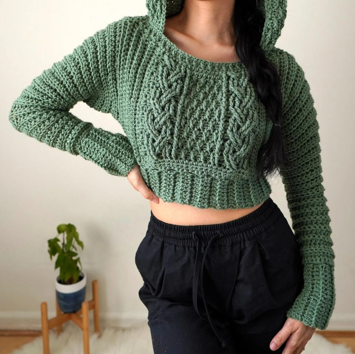 Bliss Cropped Hoodie Cardigan Crochet Pattern