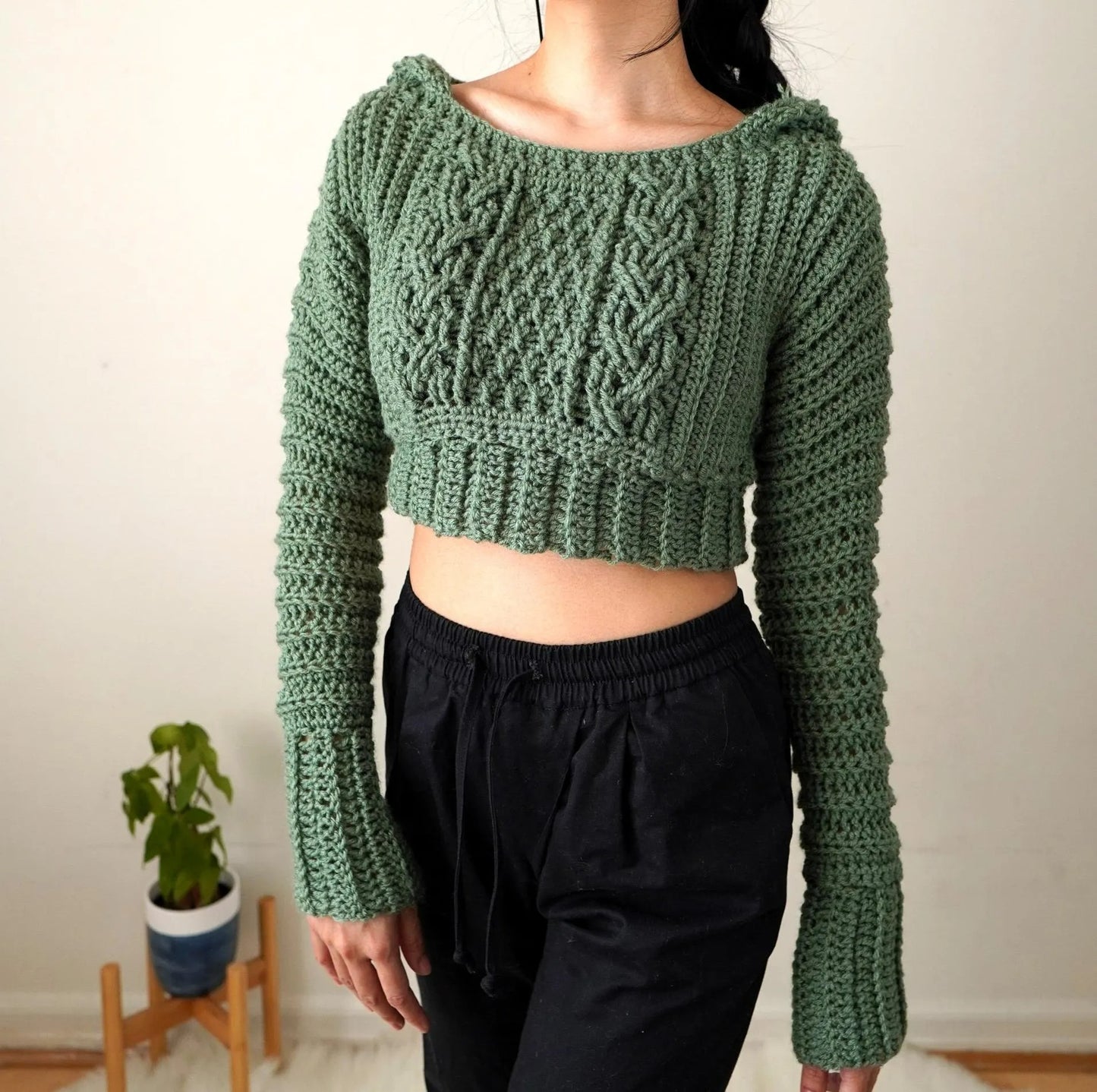 Bliss Cropped Hoodie Cardigan Crochet Pattern