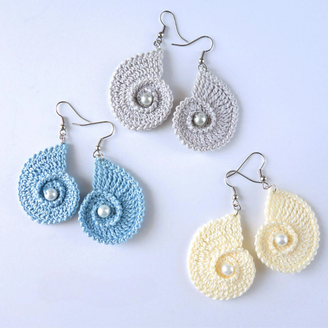 Coastal Seashell Earring Crochet Pattern