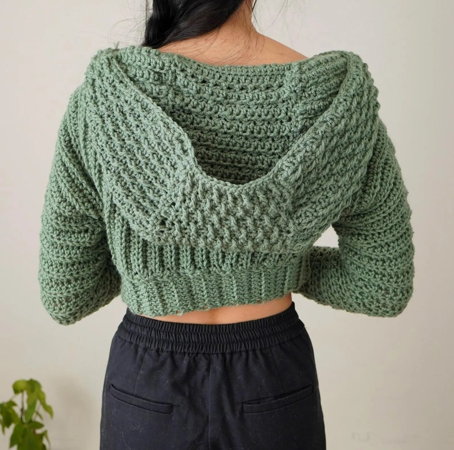 Bliss Cropped Hoodie Cardigan Crochet Pattern