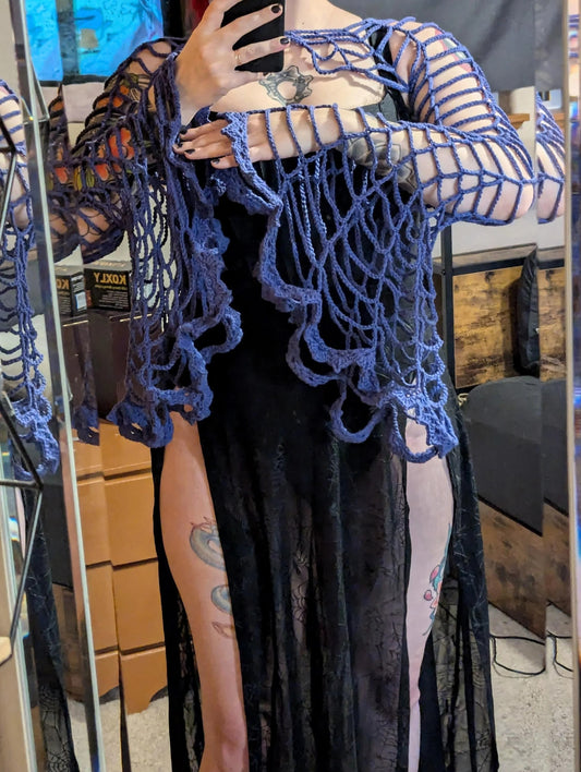 Midnight Web Mesh Blouse Crochet Pattern
