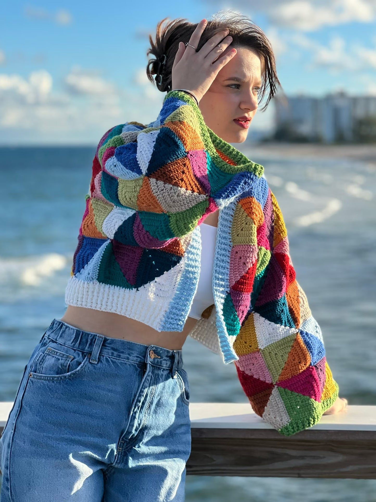 Bold Structured Motif Pullover Crochet Pattern